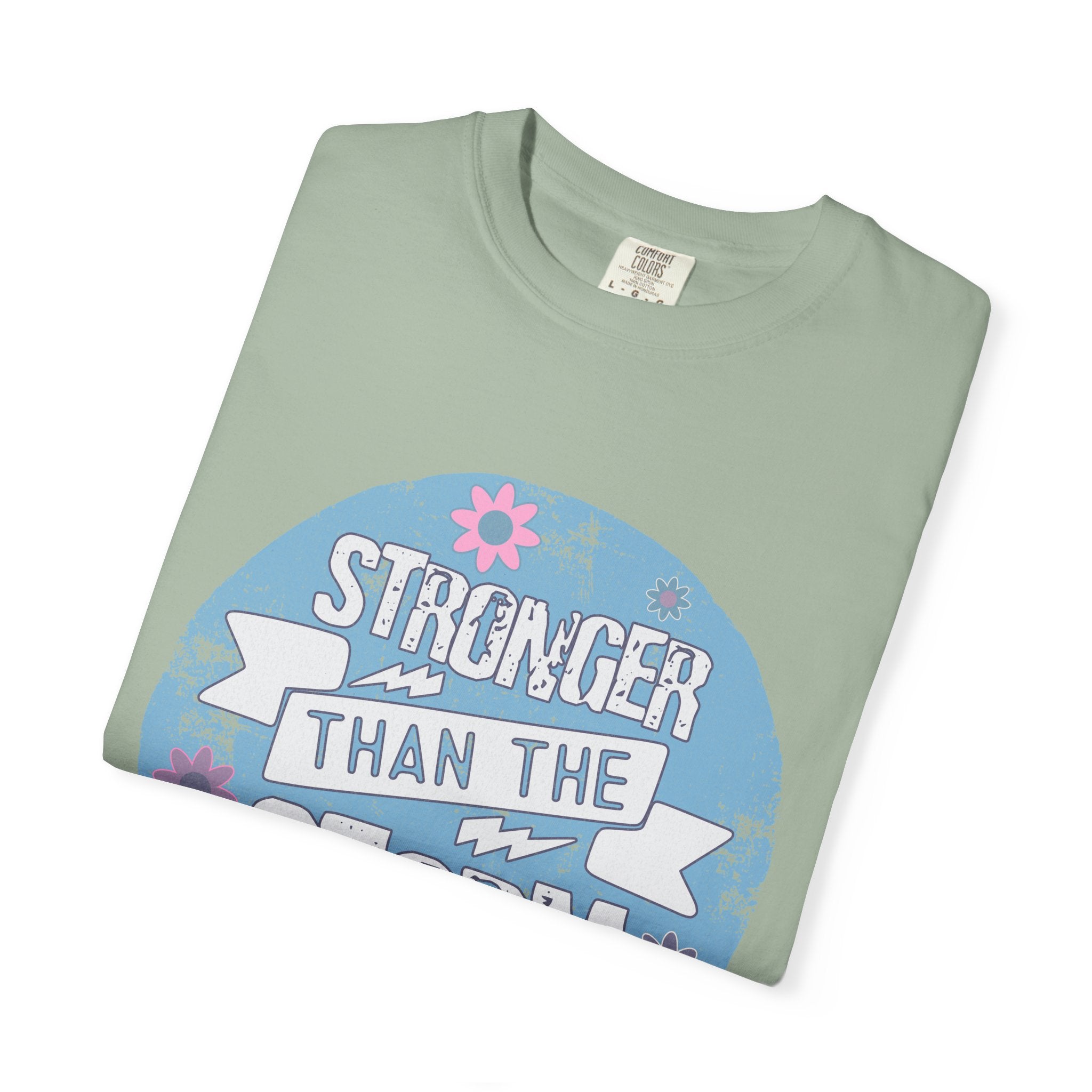 Textured  Stronger Than The Storm T-Shirt — Inspirational Resilience Graphic Tee