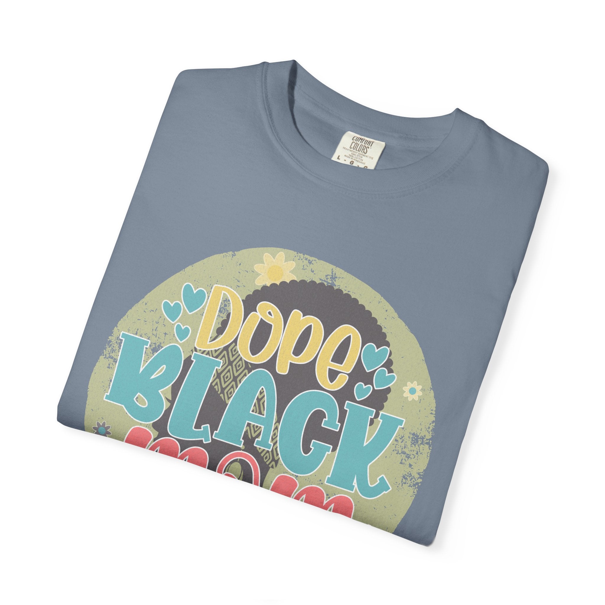 Dope Black Mom Textured T-Shirt — Floral Retro Graphic Tee for Moms