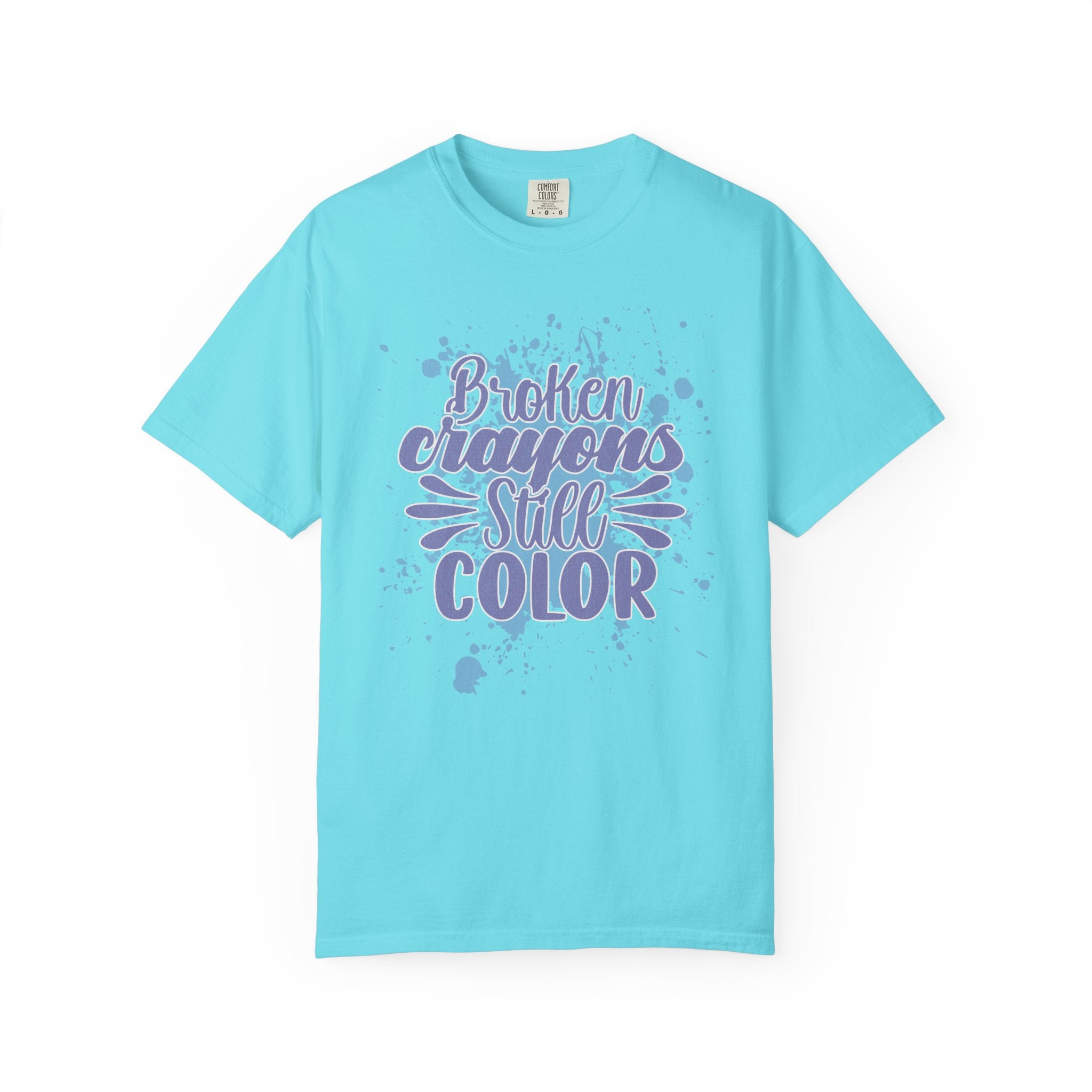 Broken Crayons Still Color  Textured T-Shirt — Inspirational Art Quote Tee