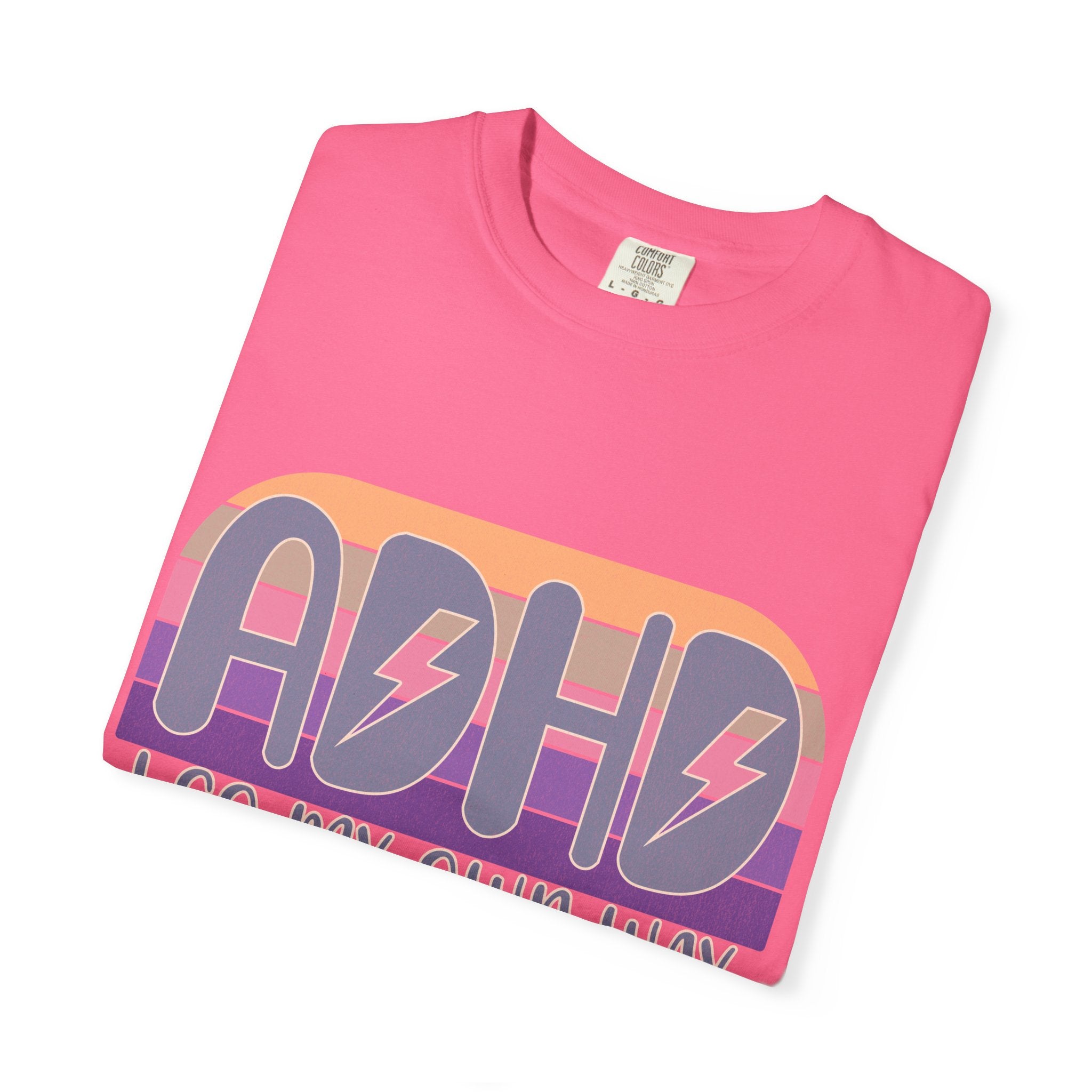 ADHD I Go My Own Way Tee — Retro Lightning Graphic T-Shirt