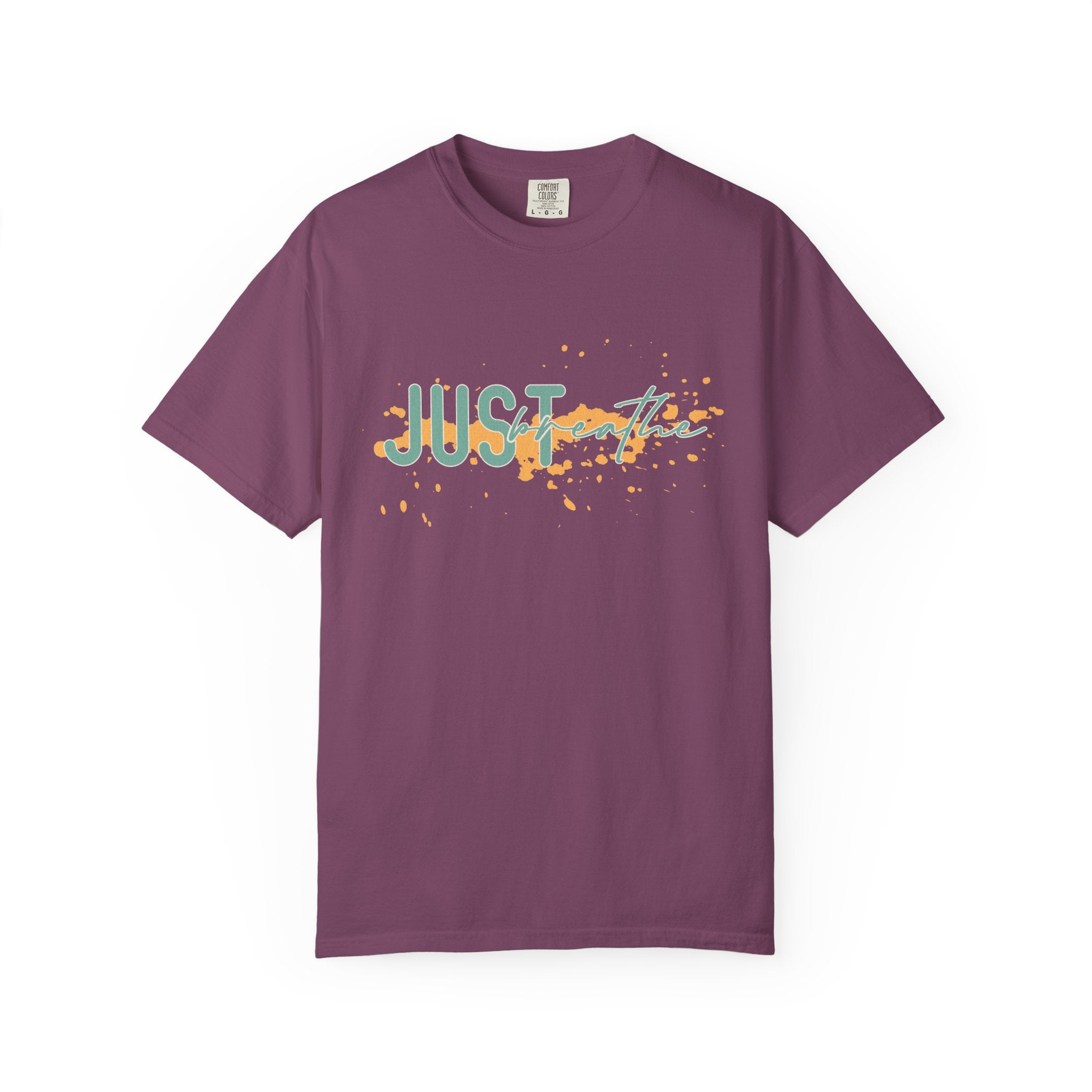 Just Breathe Textured T-Shirt — Relaxed Inspirational Graphic Tee