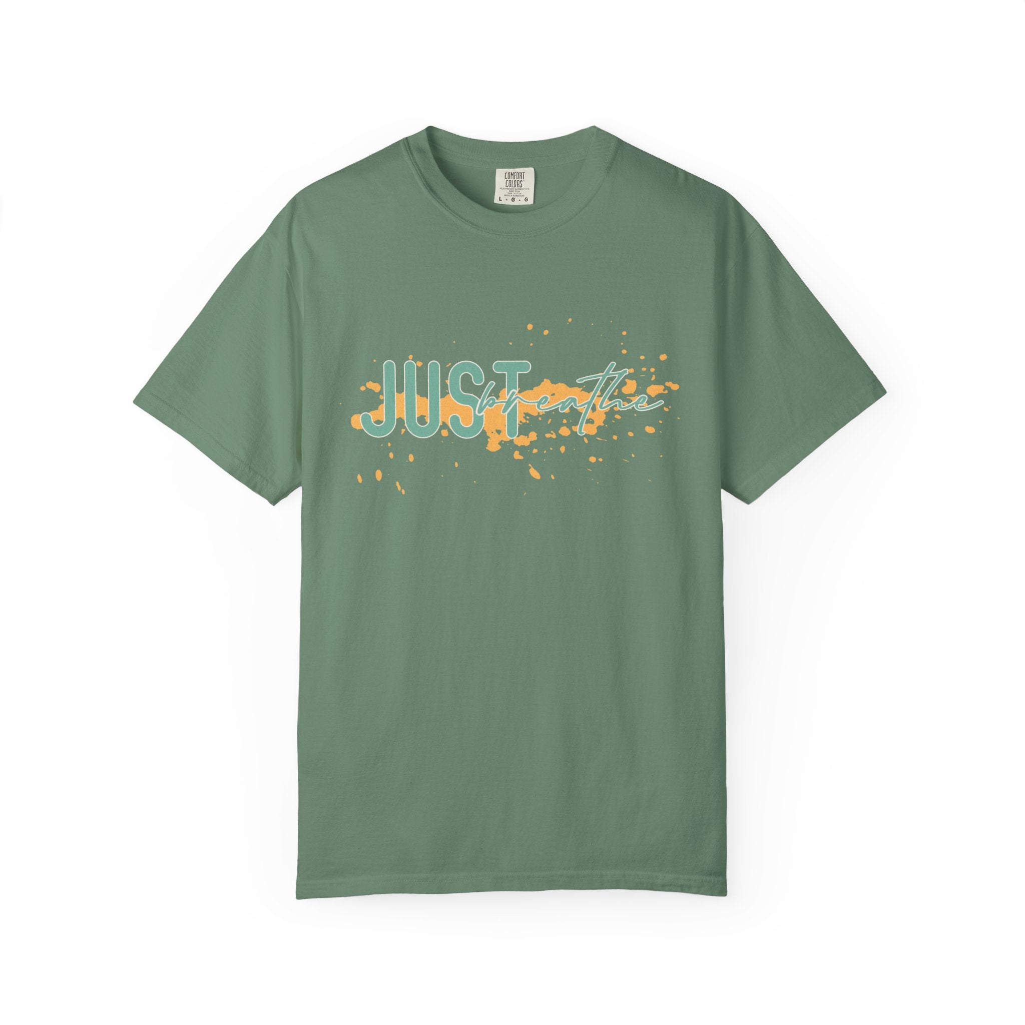 Just Breathe Textured T-Shirt — Relaxed Inspirational Graphic Tee