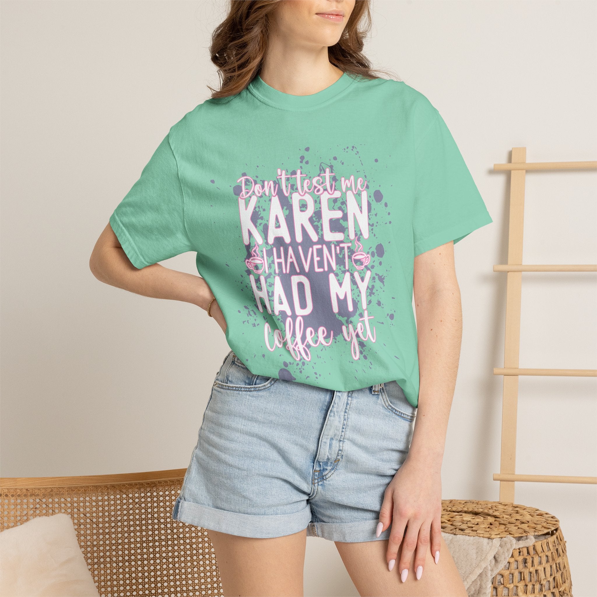 Textured Retro Karen Coffee Graphic Tee