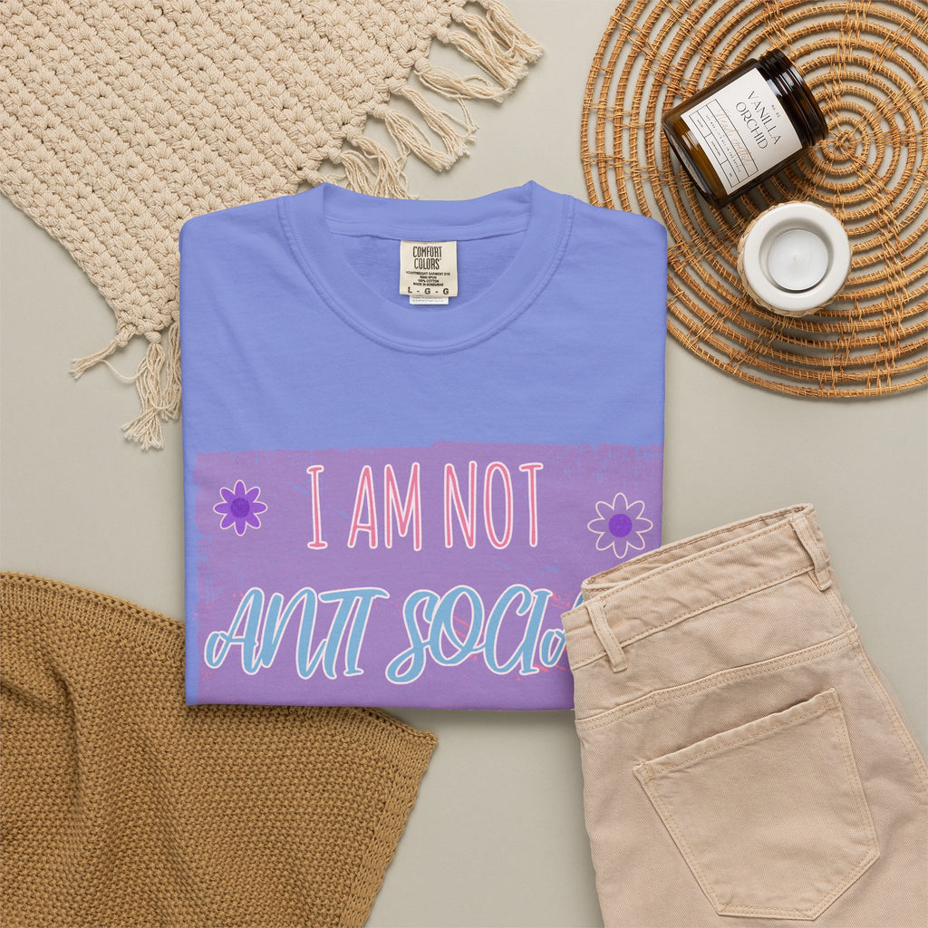 I Am Not Anti Social I Just Hate You Graphic Textured T-Shirt