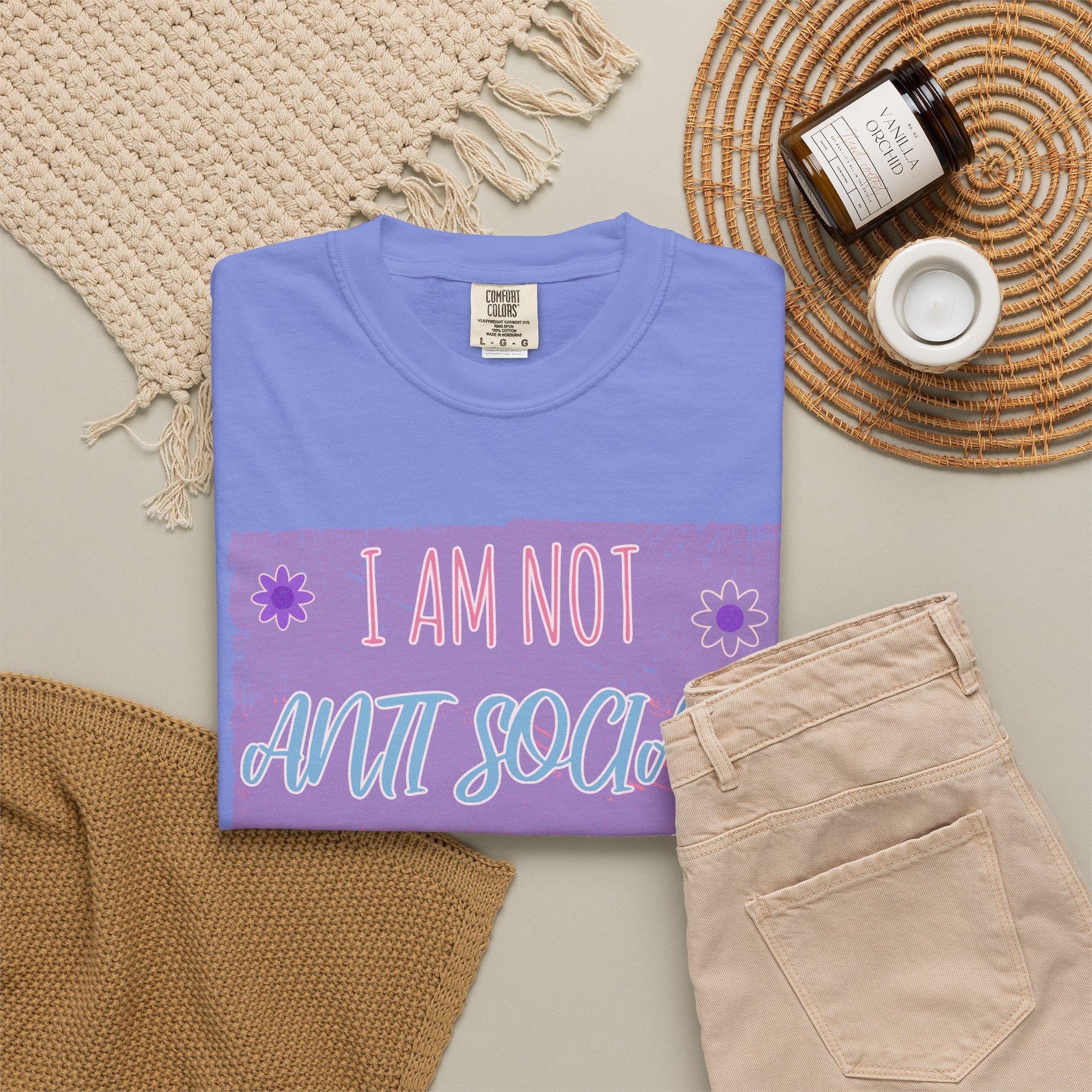 I Am Not Anti Social I Just Hate You Graphic Textured T-Shirt