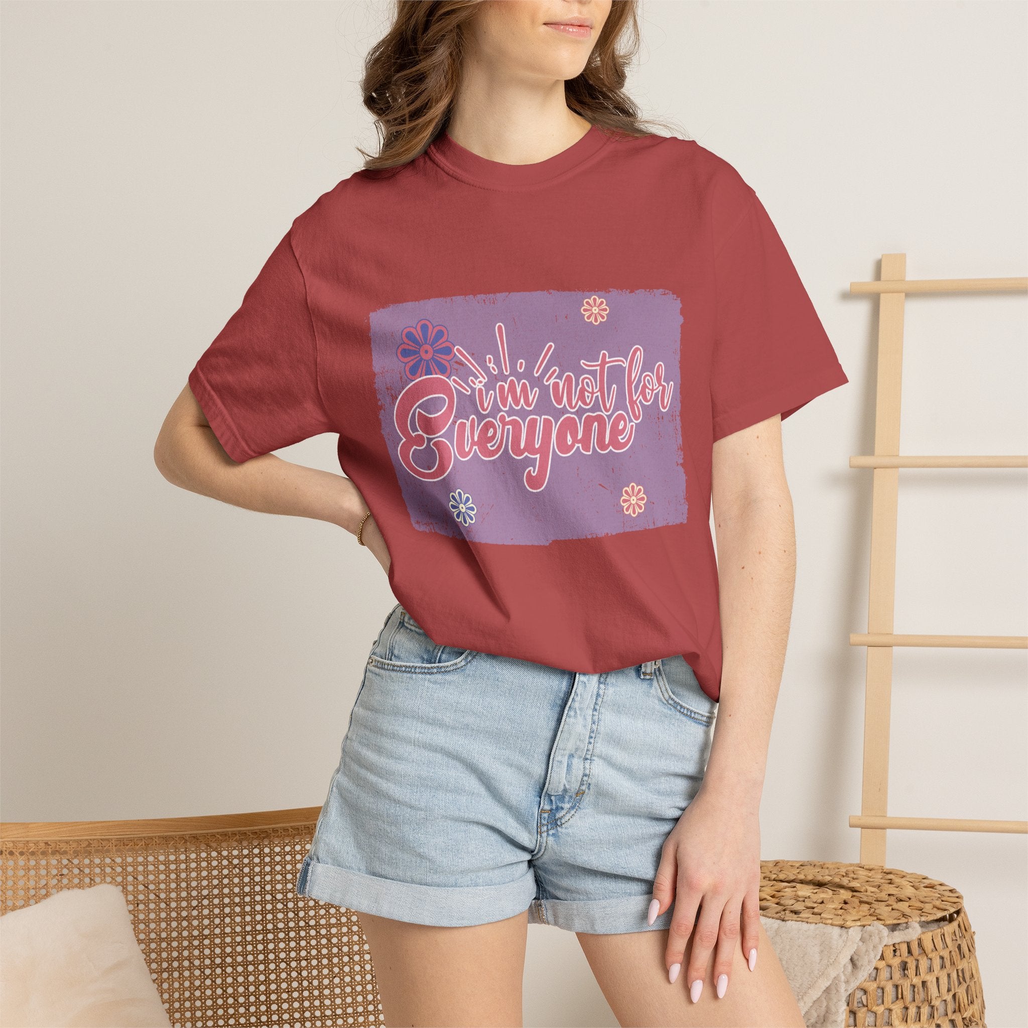 I'm Not For Everyone T-shirt |Textured Floral Retro Script Design