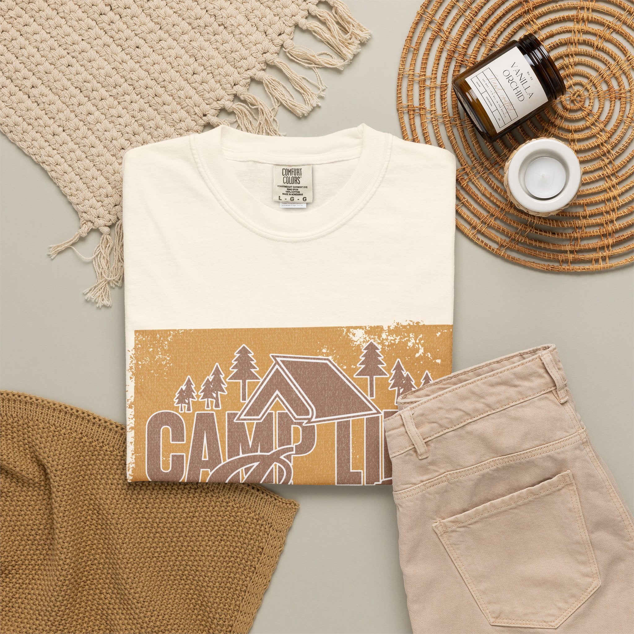 Textured Camp Life Is Best T-Shirt — Vintage Camping Graphic Tee