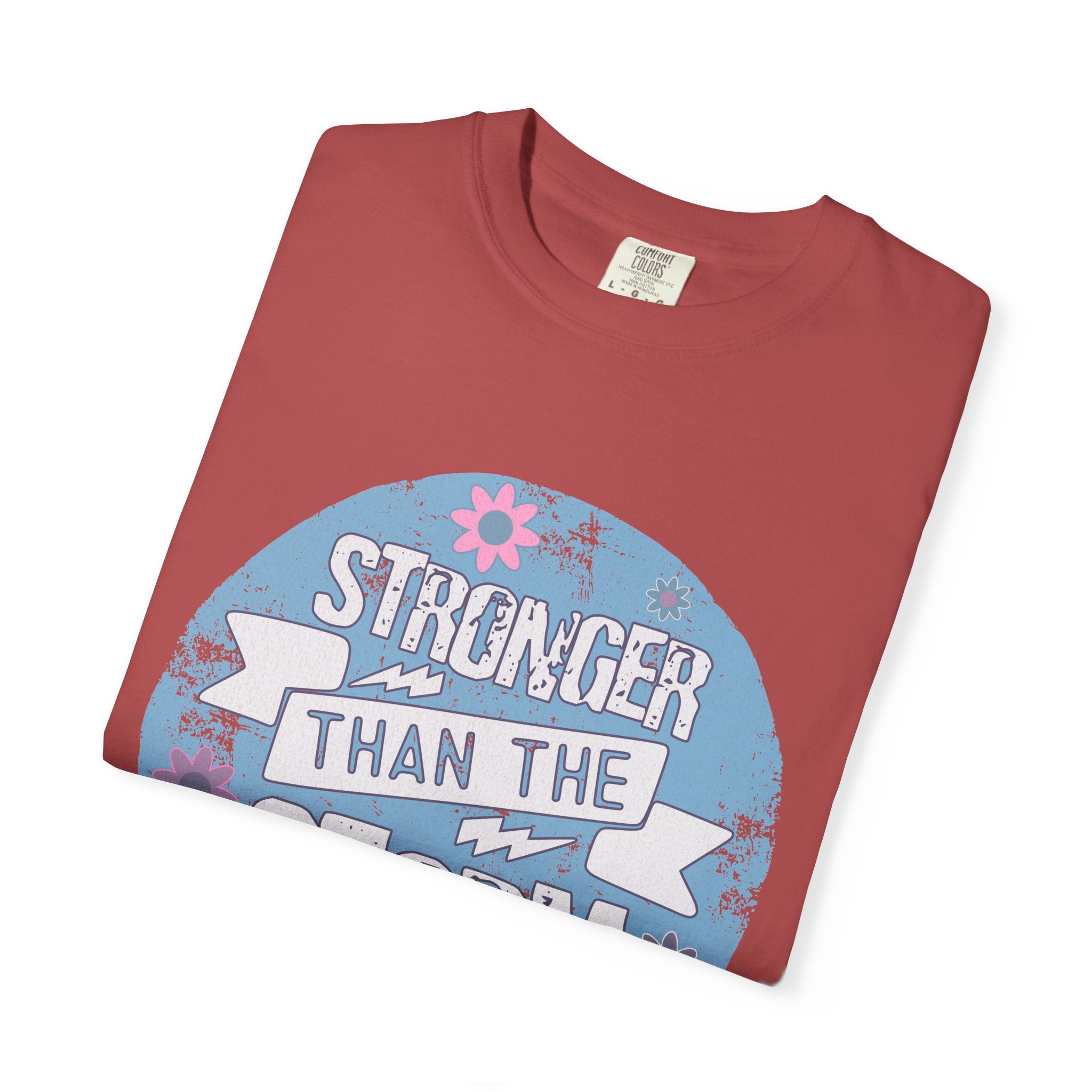 Textured  Stronger Than The Storm T-Shirt — Inspirational Resilience Graphic Tee