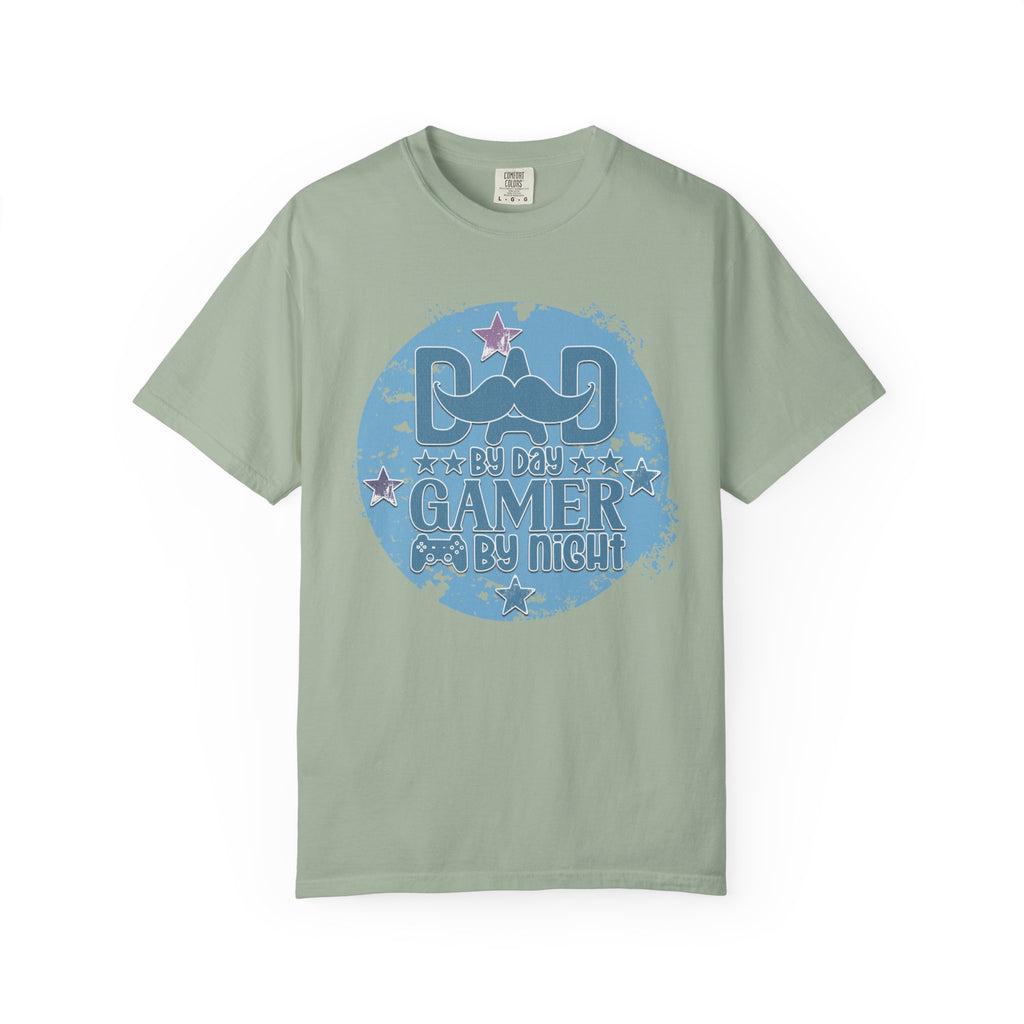 Funny Dad By Day Gamer By Night Textured T-Shirt