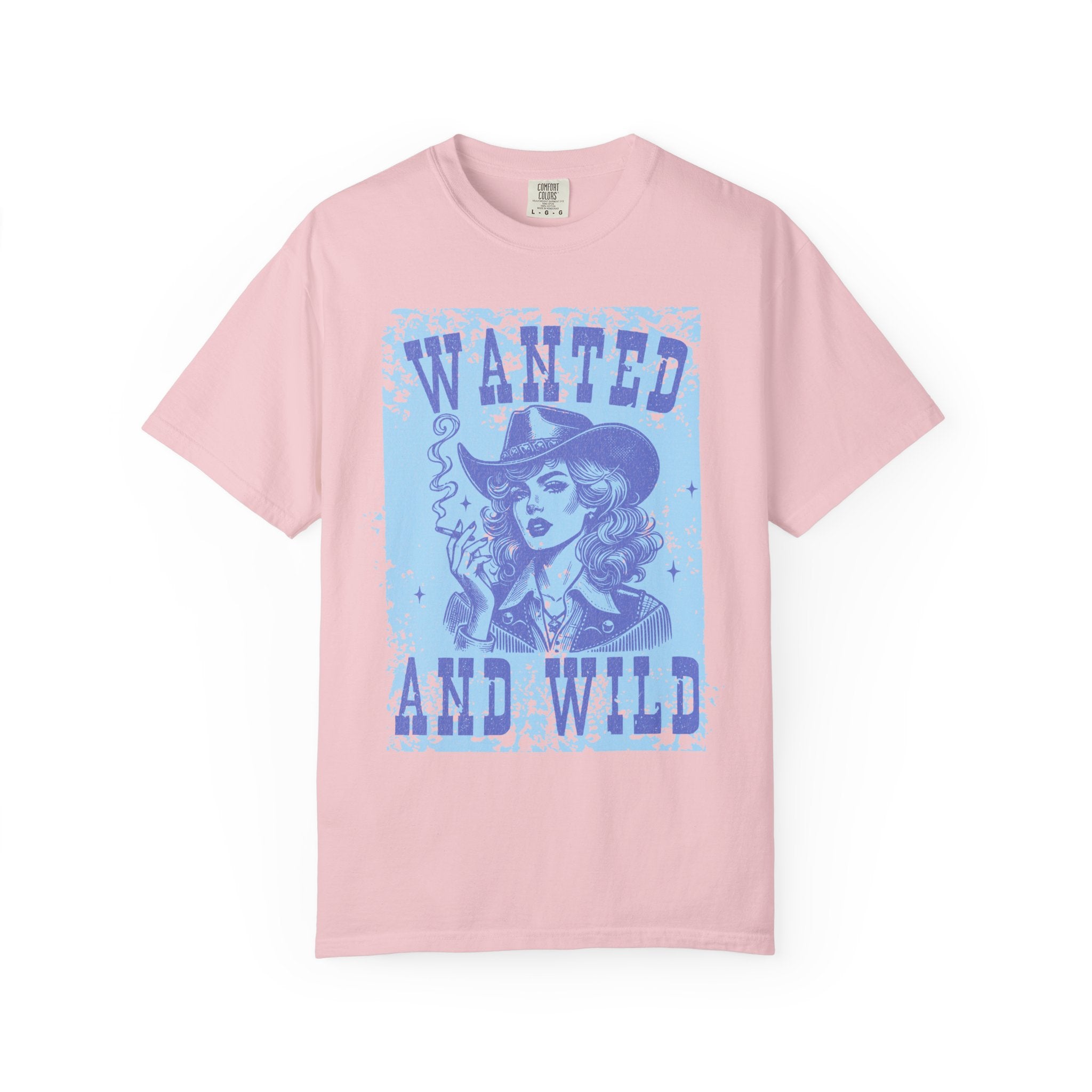 Wanted and Wild Cowboy Cowgirl  Textured T-Shirt