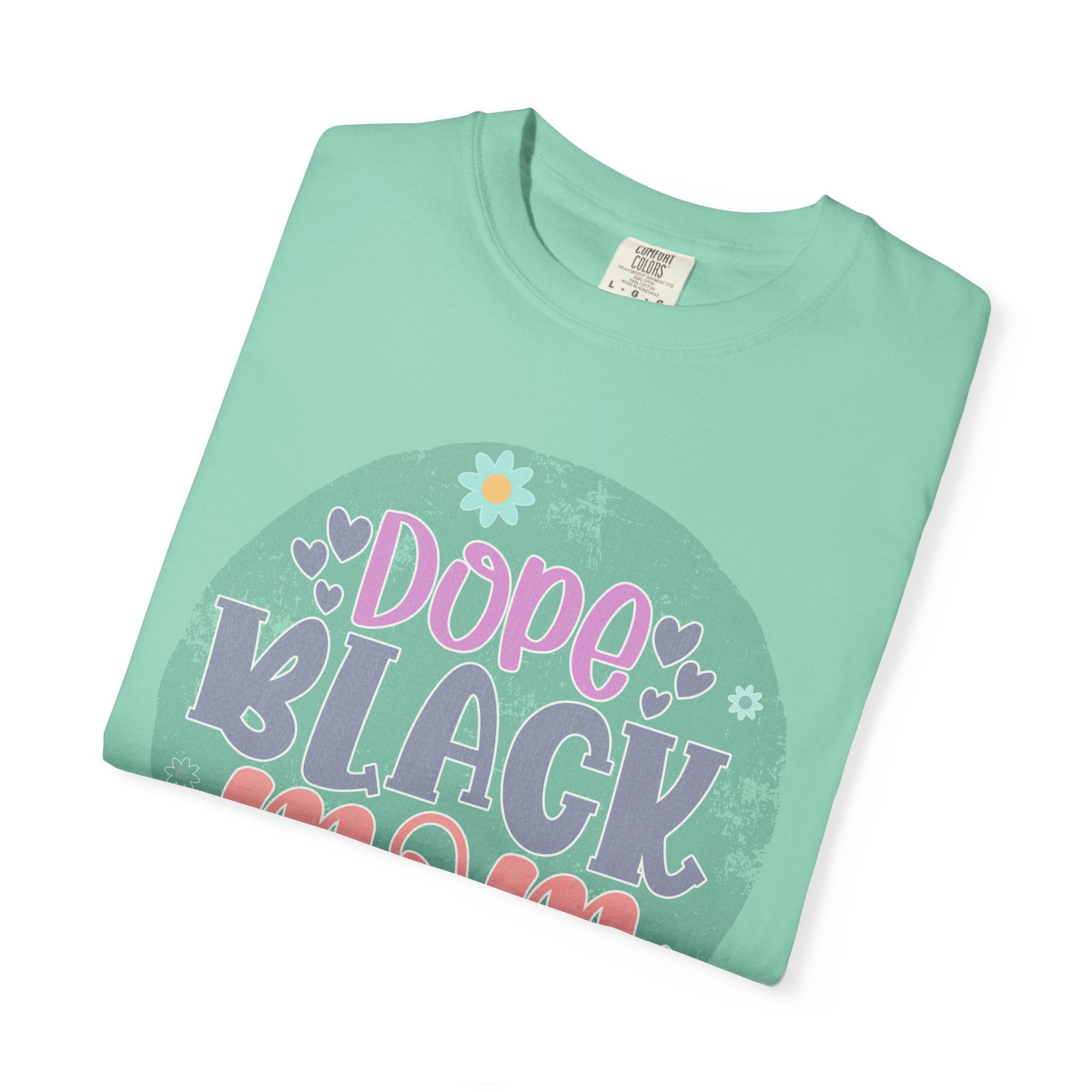 Textured T-Shirt — Dope Black Mom Floral Graphic Tee