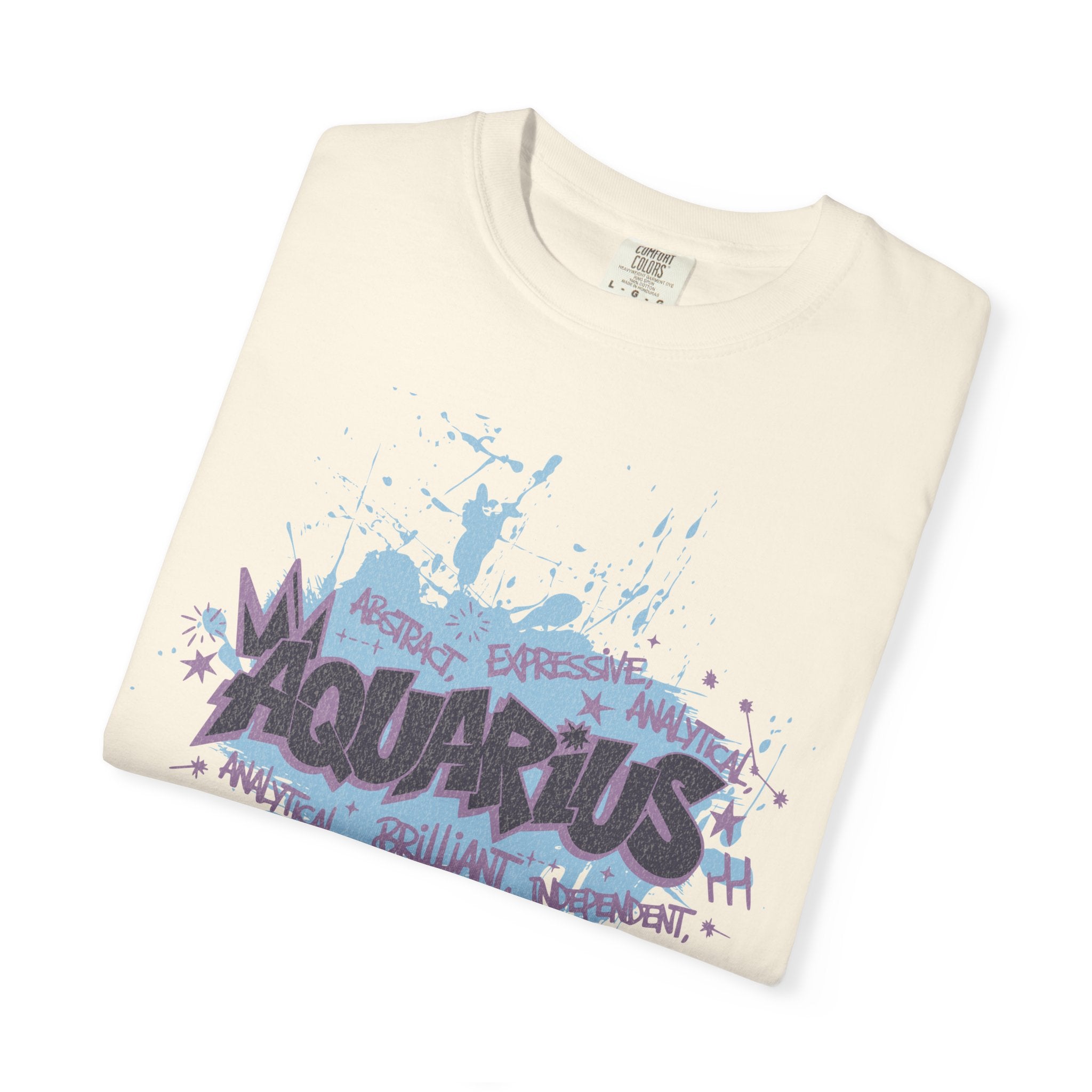 Aquarius Zodiac Textured T-Shirt — Water-Bearer Horoscope Tee