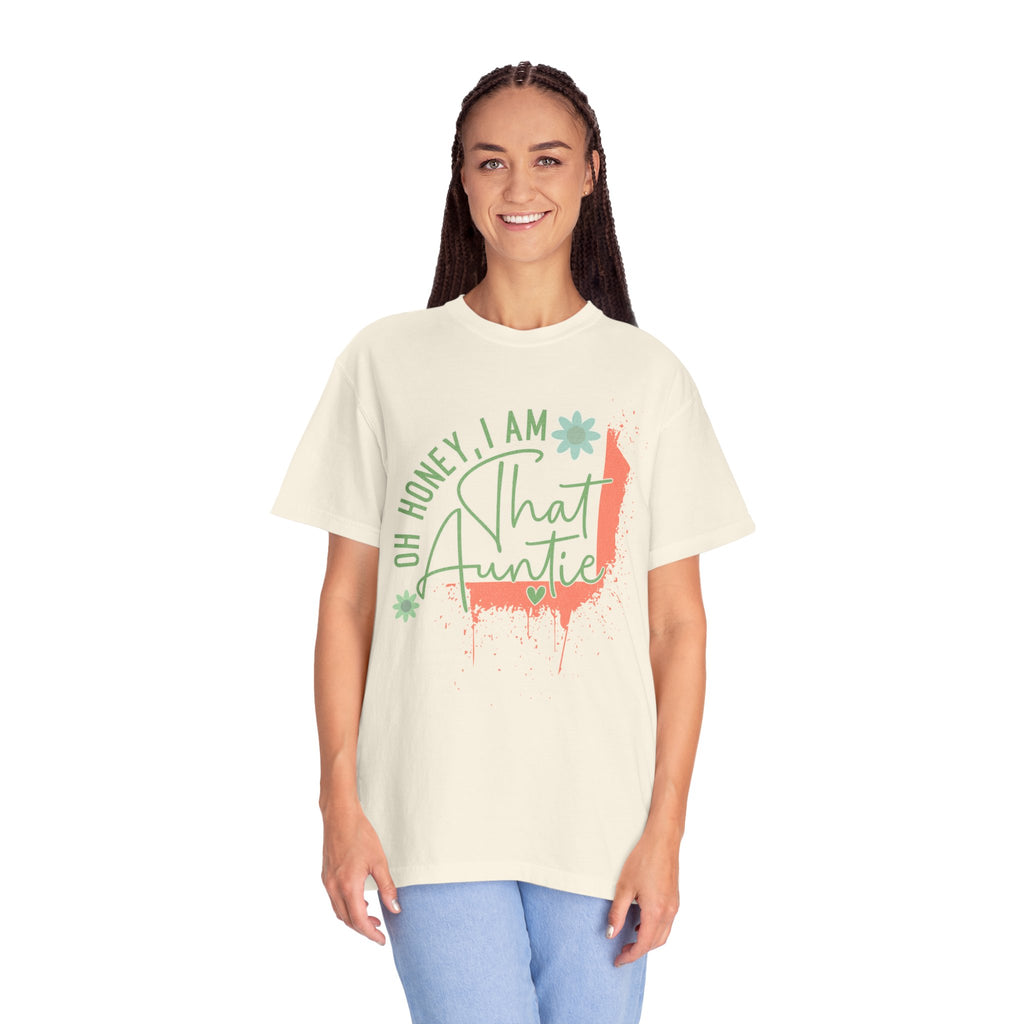 That Auntie Textured T-Shirt — "Oh Honey, I Am That Auntie" Graphic Tee