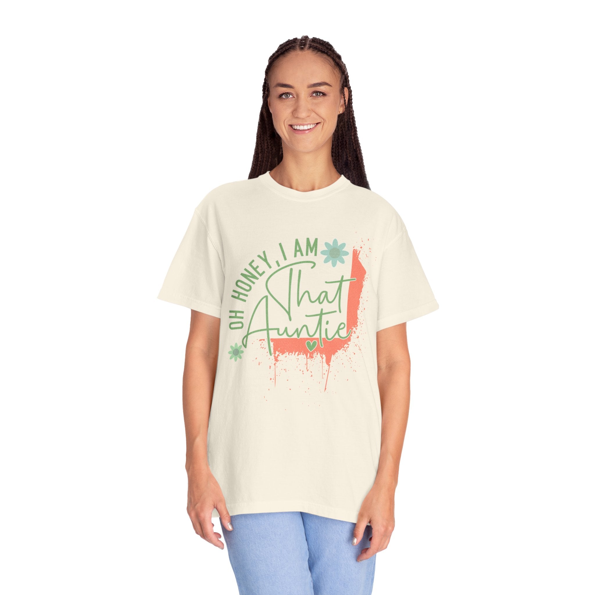That Auntie Textured T-Shirt — "Oh Honey, I Am That Auntie" Graphic Tee
