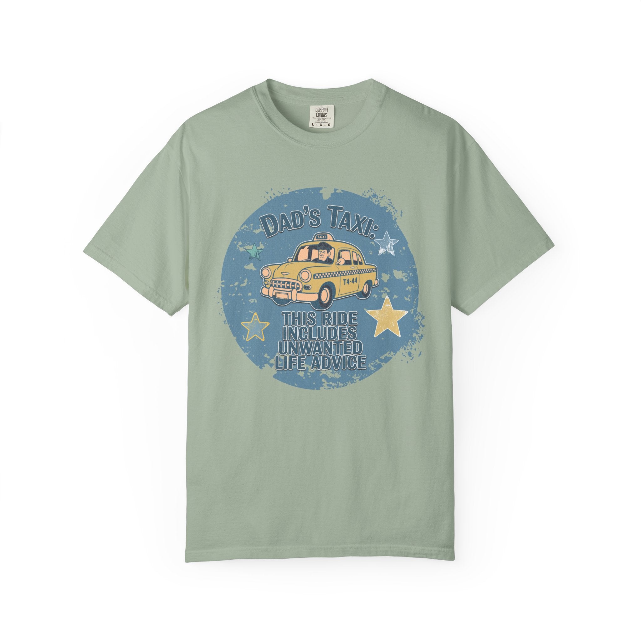 Textured Dad’s Taxi Graphic T-Shirt — “This Ride Includes Unwanted Detours” Vintage Family Humor Tee