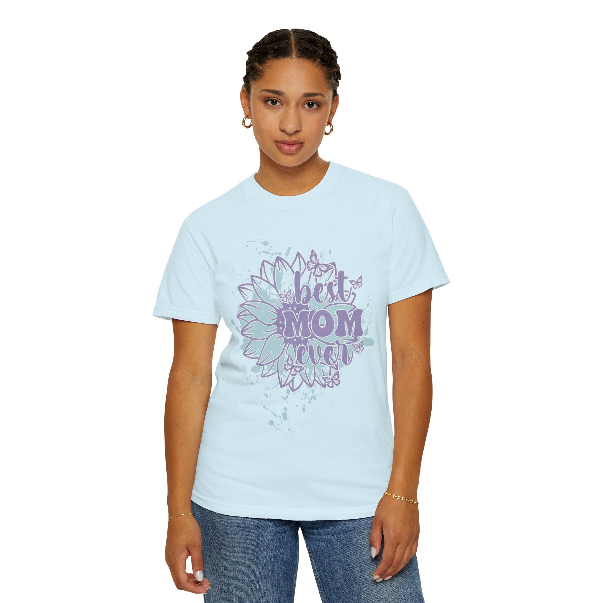 Mom Squad TexturedT-Shirt – 'Best Mom Ever' Floral Graphic Tee