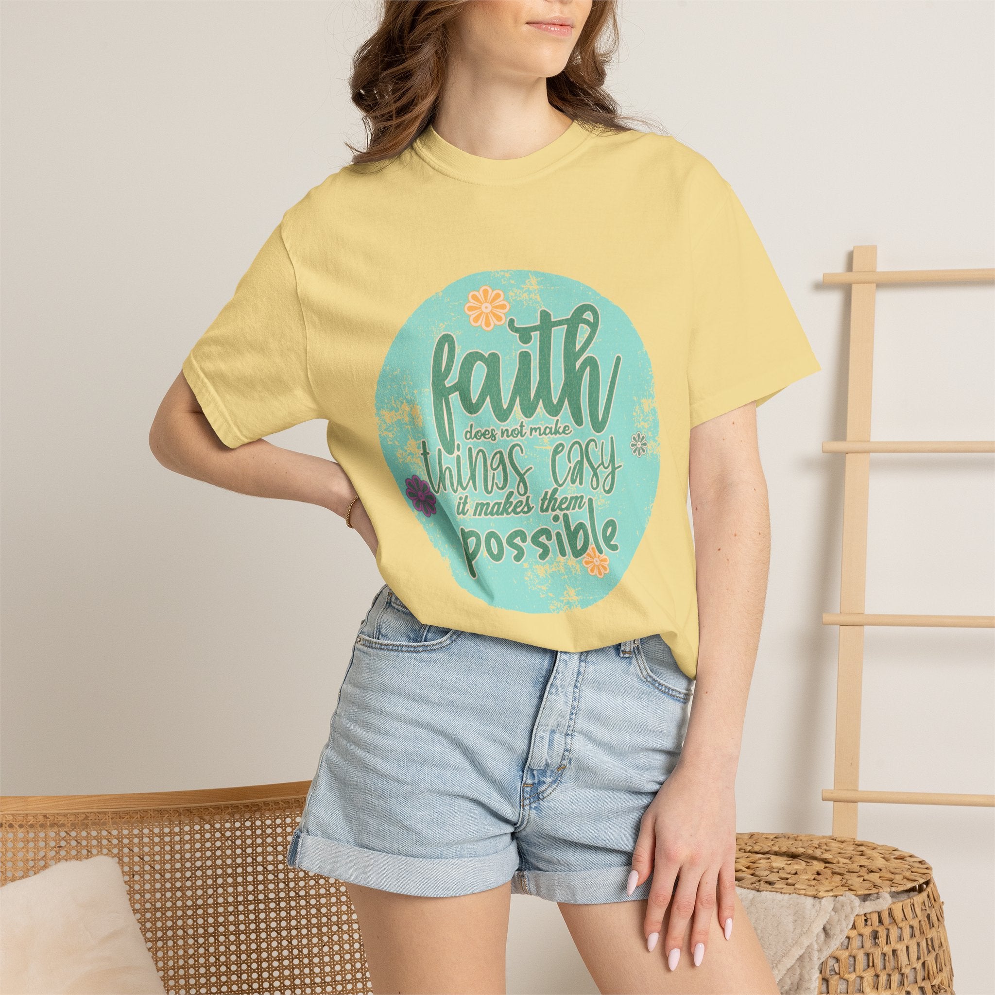 Faith Makes All Things Possible T-Shirt |Textured Inspirational Tee