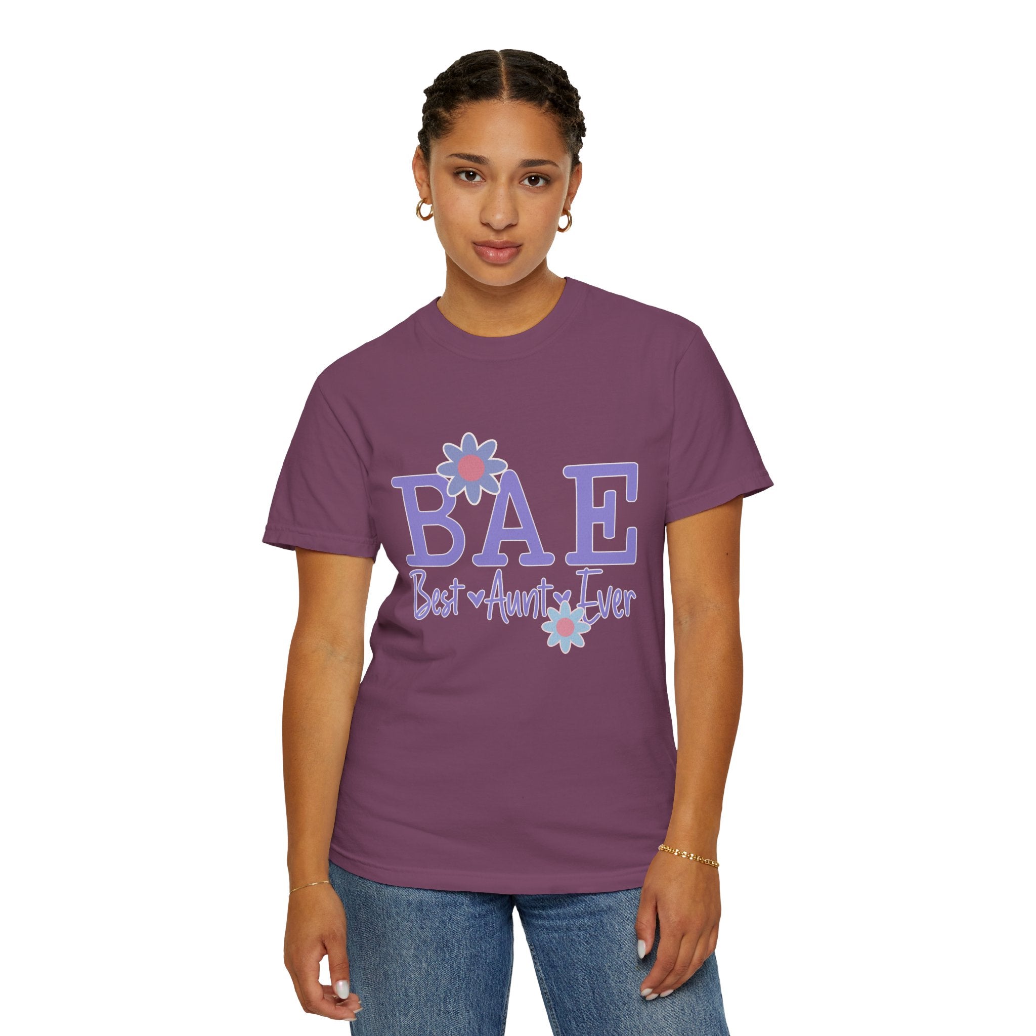 BAE Best Aunt Purple Textured Tee