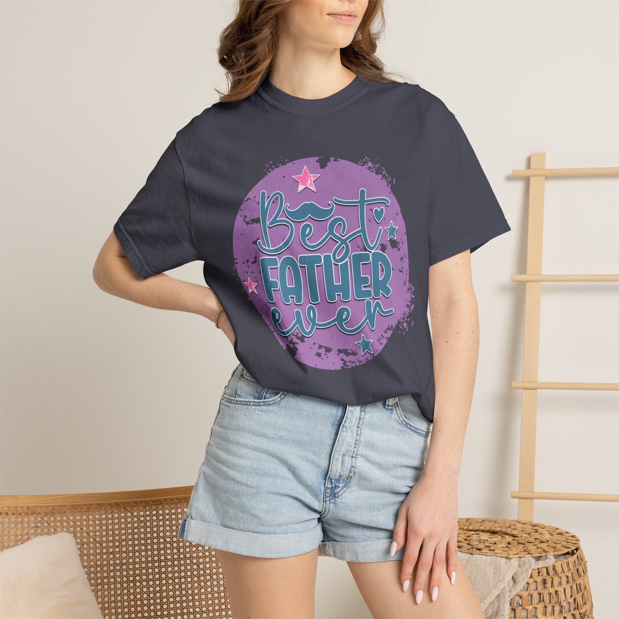 Best Father Ever Textured T-Shirt — Father’s Day Gift Tee