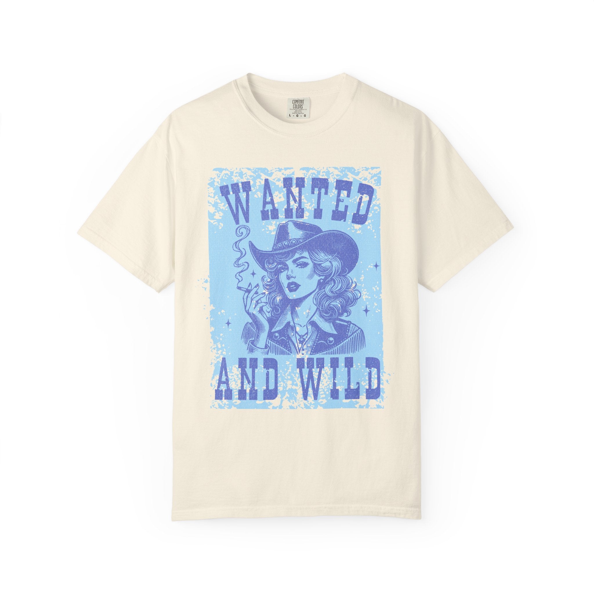 Wanted and Wild Cowboy Cowgirl  Textured T-Shirt