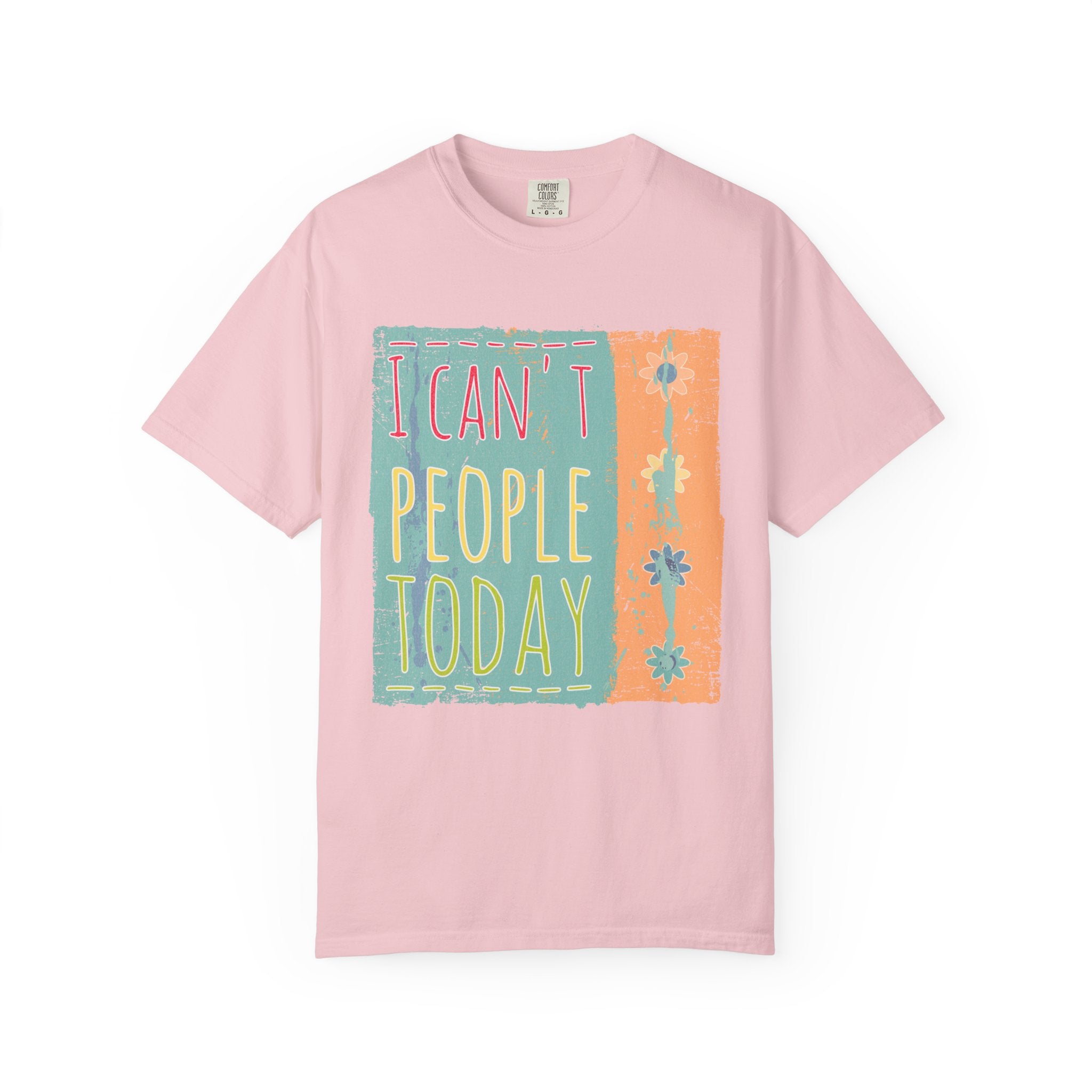Textured I Can't People Today T-Shirt — Funny Introvert Graphic Tee