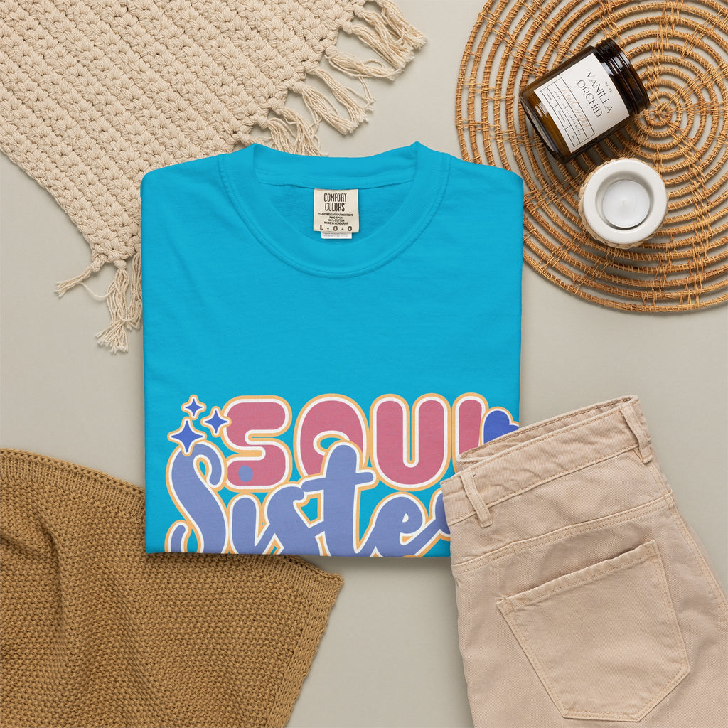 Soul Sister Textured T-Shirt — Retro Script Graphic Tee