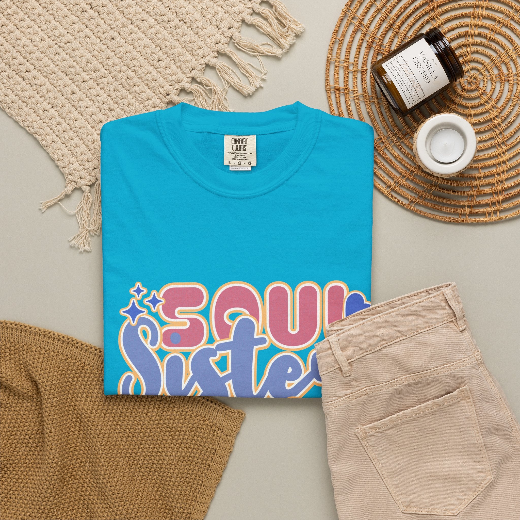 Soul Sister Textured T-Shirt — Retro Script Graphic Tee