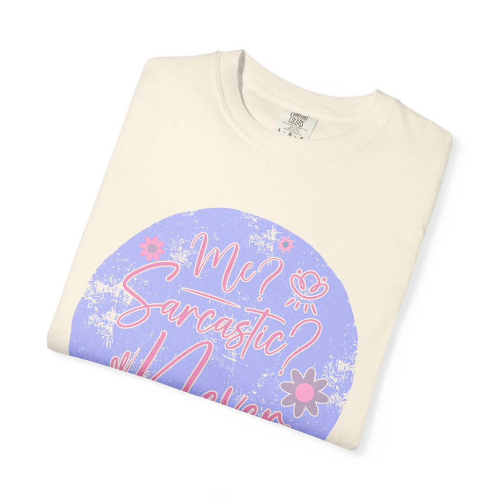 Me Sarcastic Textured Floral T‑Shirt — Retro Pastel Circle Graphic Tee