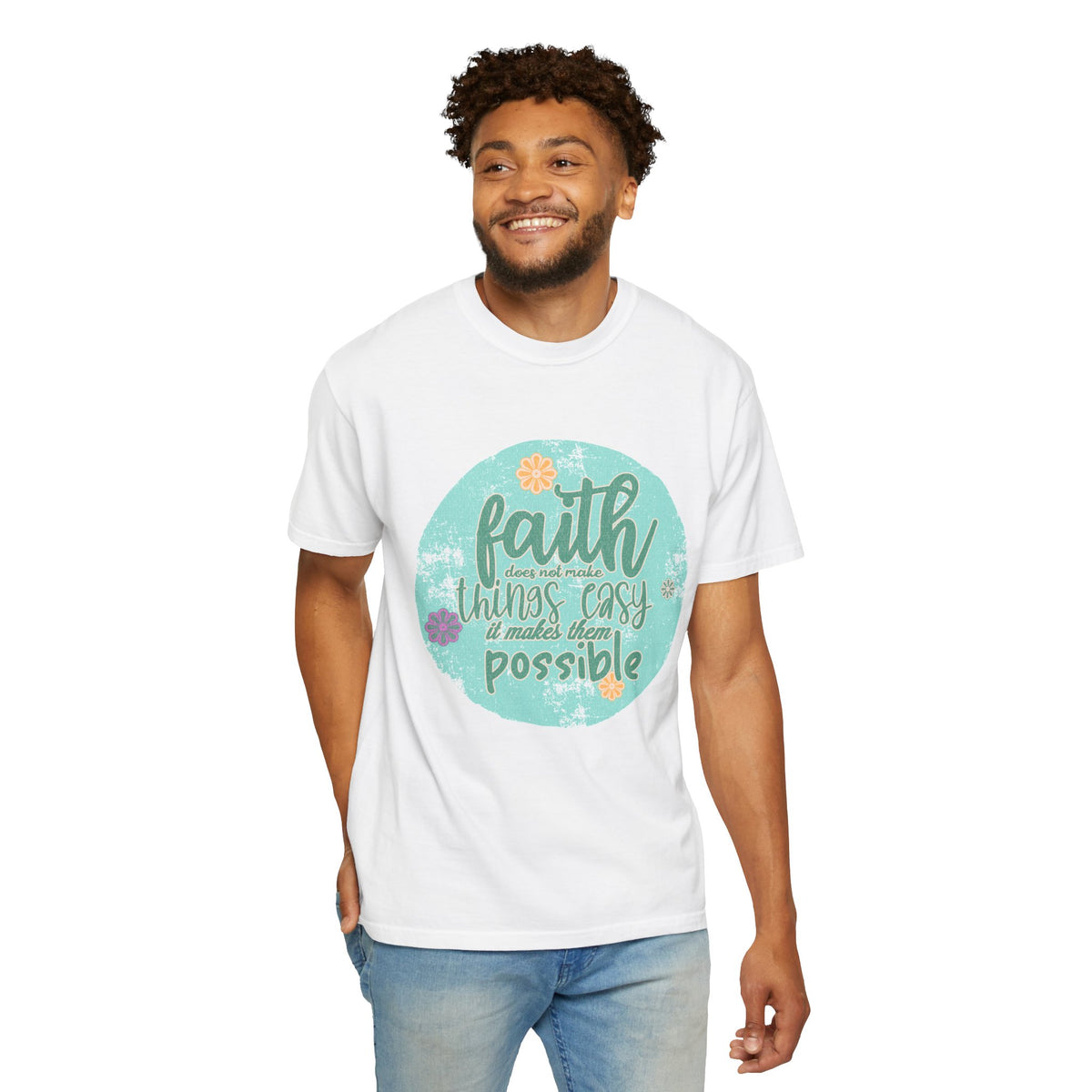 Faith Makes All Things Possible T-Shirt |Textured Inspirational Tee