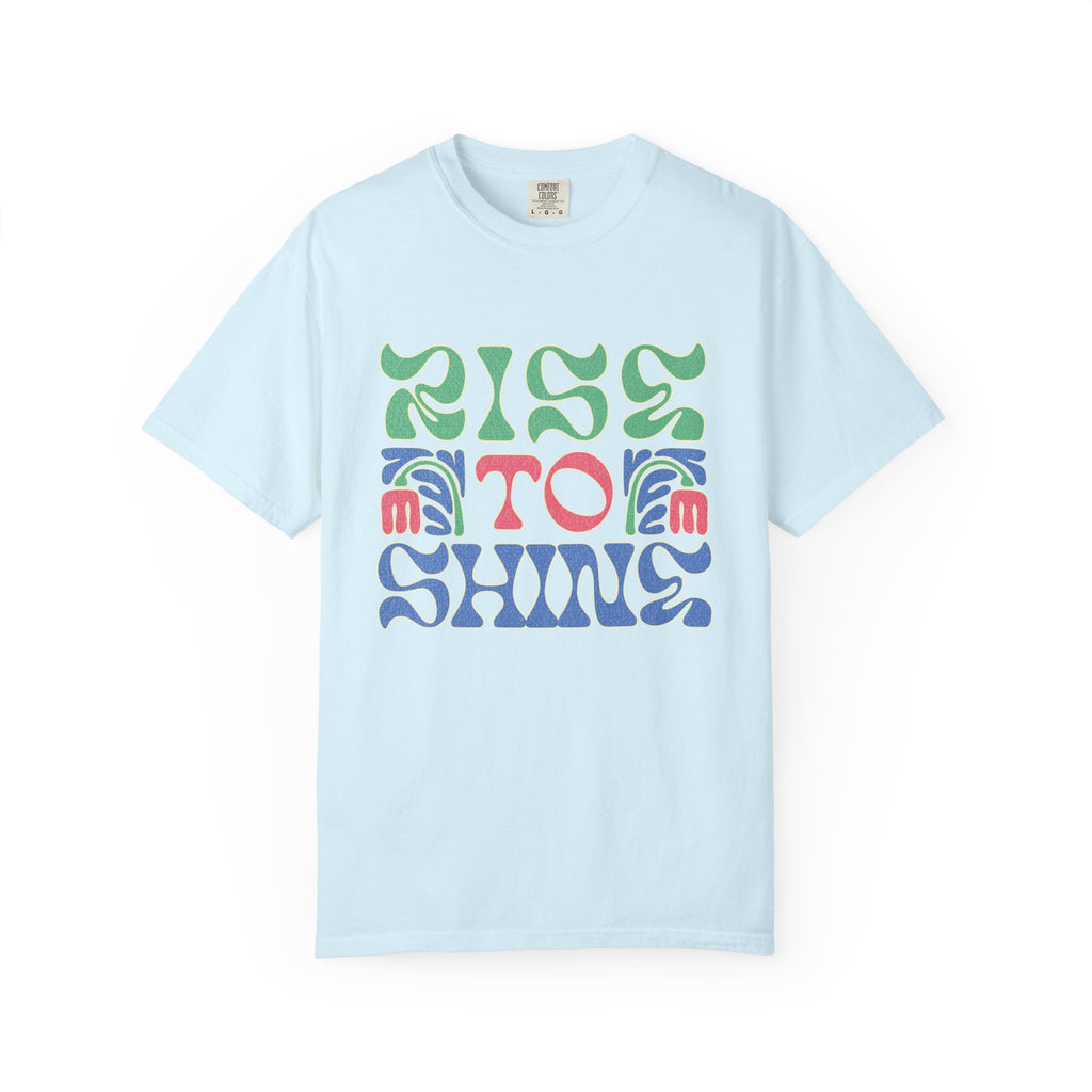 Groovy Textured T-Shirt — Rise to Shine Retro Graphic Tee