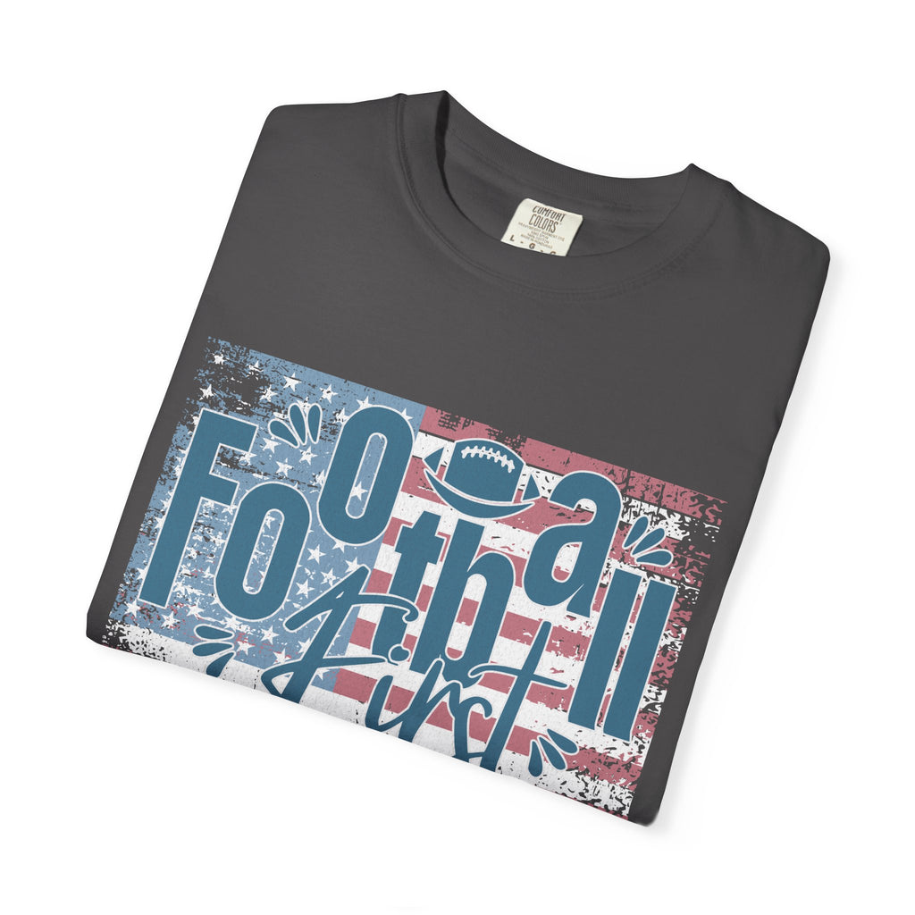 Textured Retro Americana Football First Tee