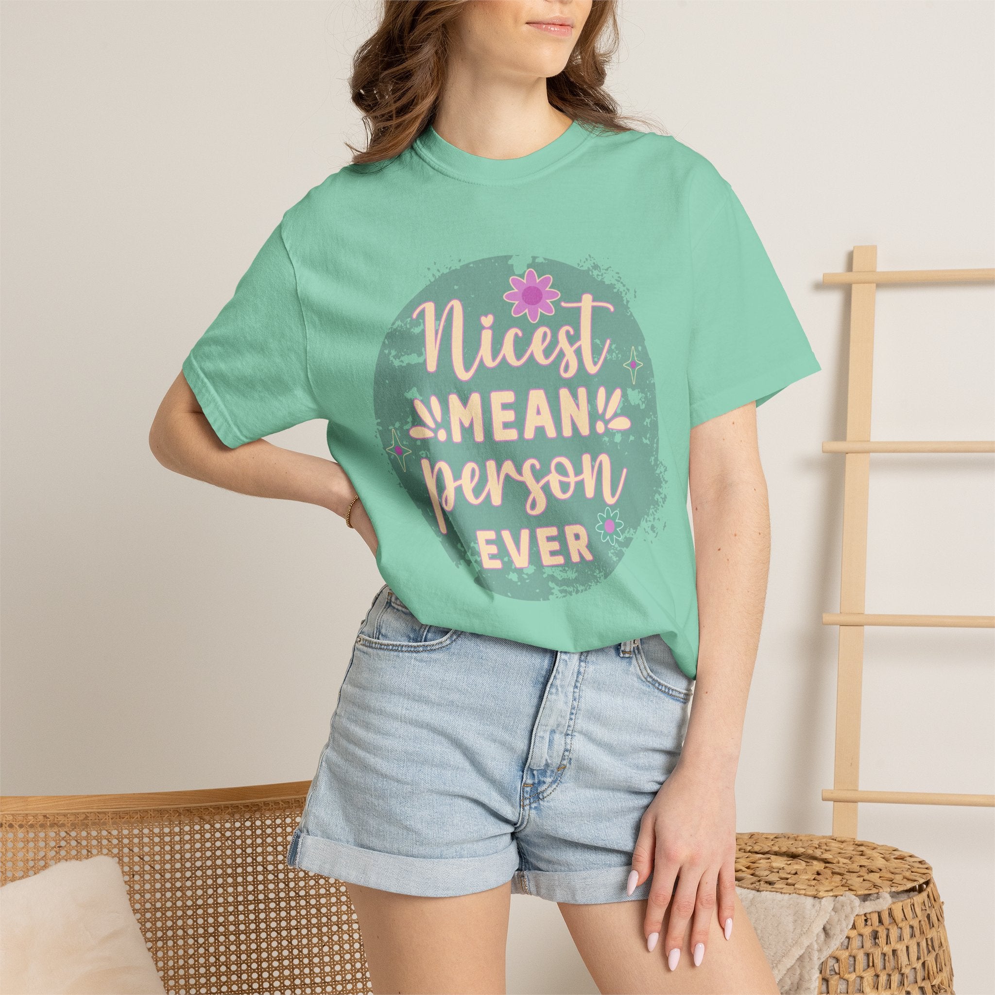 Textured Nicest Mean Person Ever T-Shirt