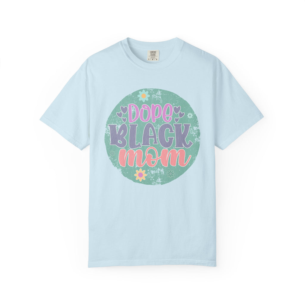 Textured T-Shirt — Dope Black Mom Floral Graphic Tee