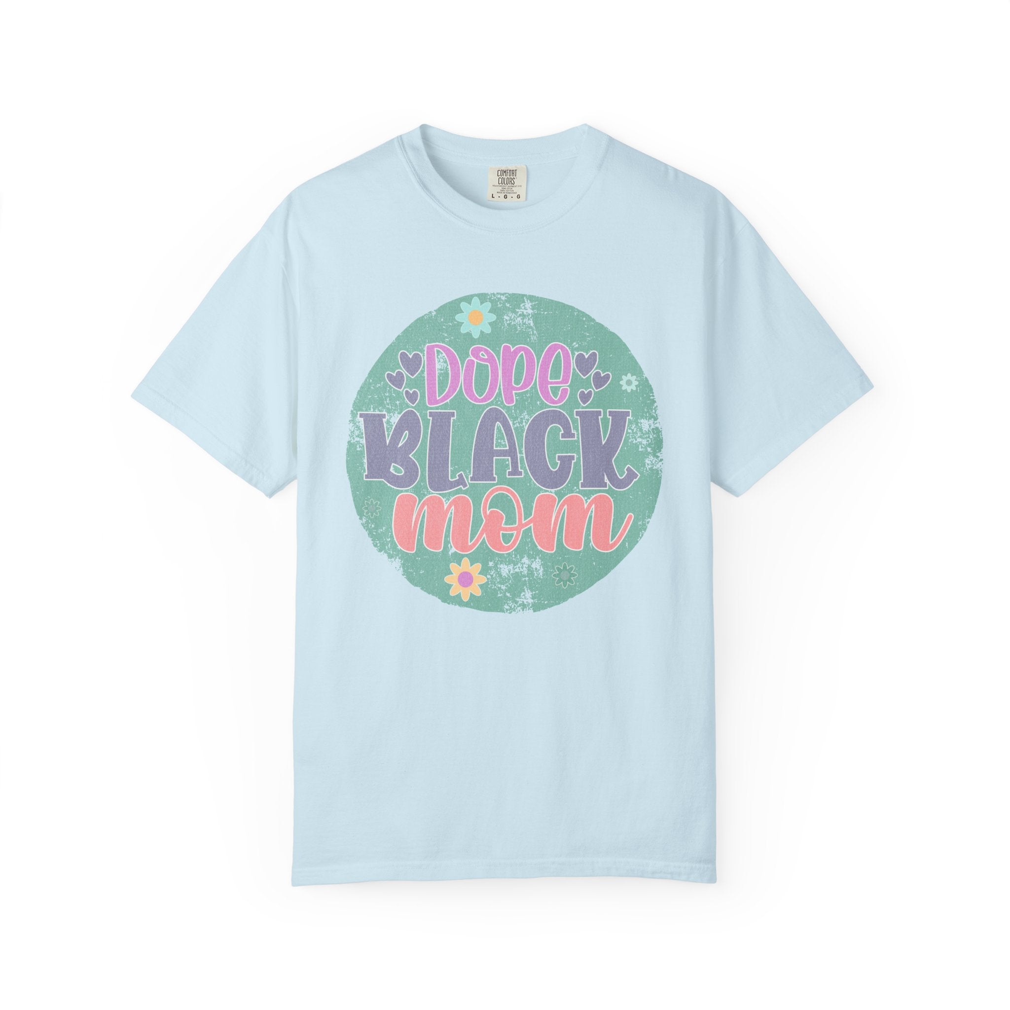 Textured T-Shirt — Dope Black Mom Floral Graphic Tee