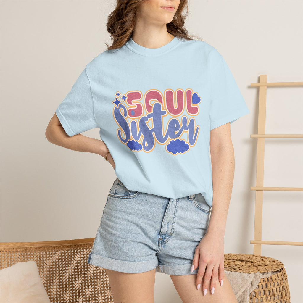 Soul Sister Textured T-Shirt — Retro Script Graphic Tee