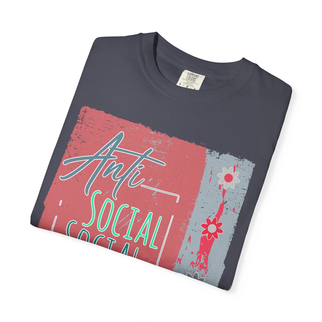 Textured Anti Social Social Club Graphic T-Shirt — Vintage Retro Block Print Tee