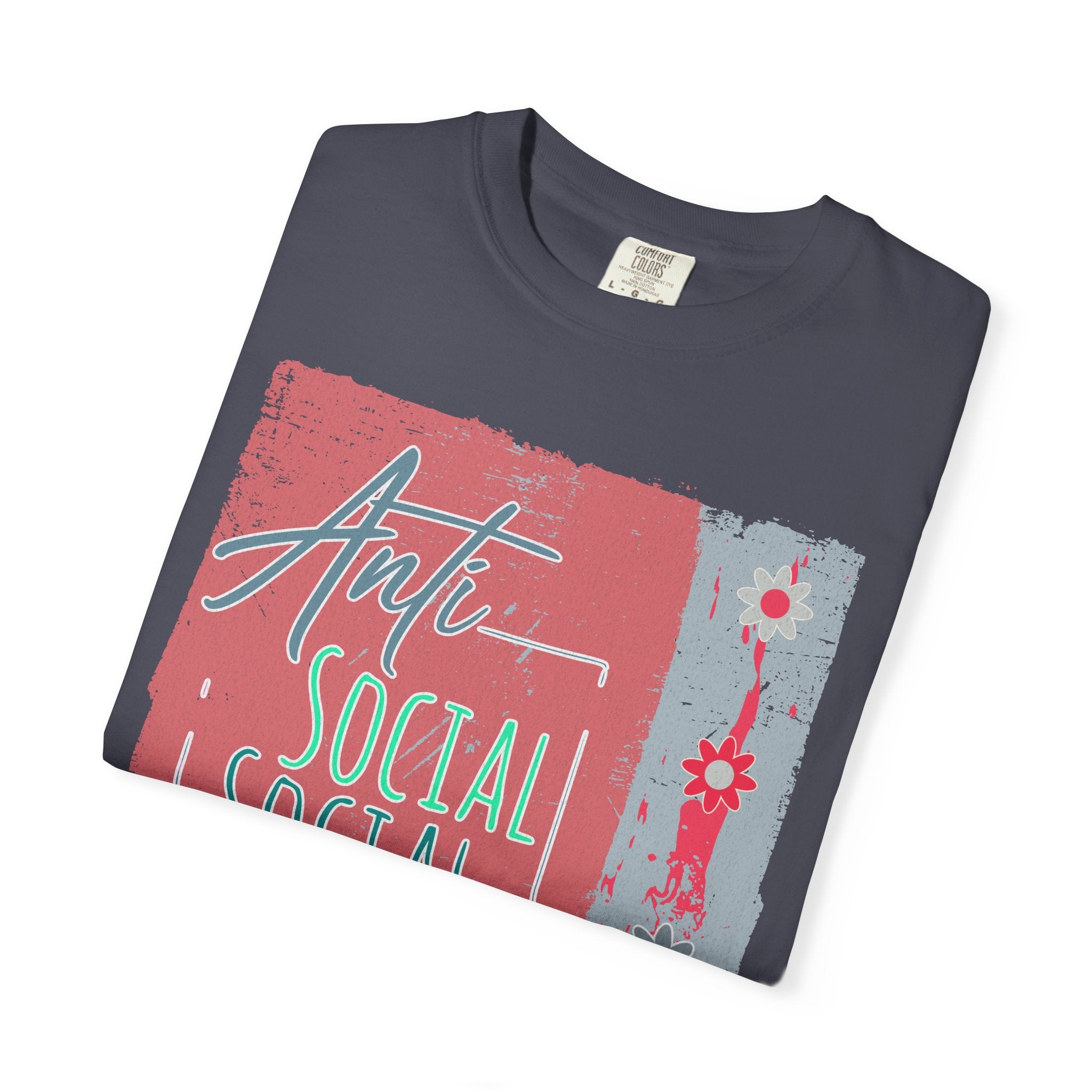 Textured Anti Social Social Club Graphic T-Shirt — Vintage Retro Block Print Tee