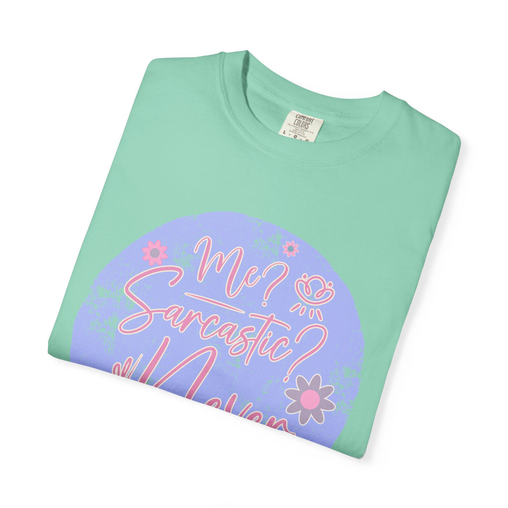 Me Sarcastic Textured Floral T‑Shirt — Retro Pastel Circle Graphic Tee