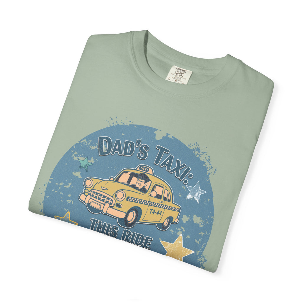 Textured Dad’s Taxi Graphic T-Shirt — “This Ride Includes Unwanted Detours” Vintage Family Humor Tee