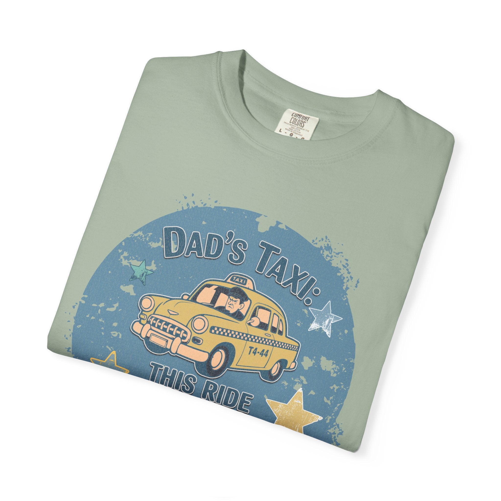 Textured Dad’s Taxi Graphic T-Shirt — “This Ride Includes Unwanted Detours” Vintage Family Humor Tee