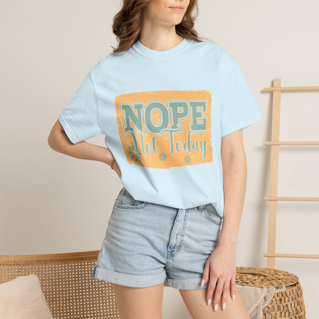 NOPE Not Today T-shirt | Textured Retro Beach Script Graphic