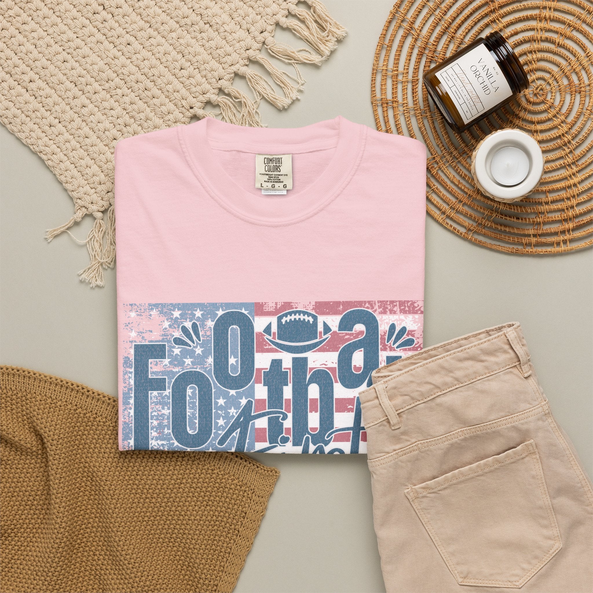 Textured Retro Americana Football First Tee