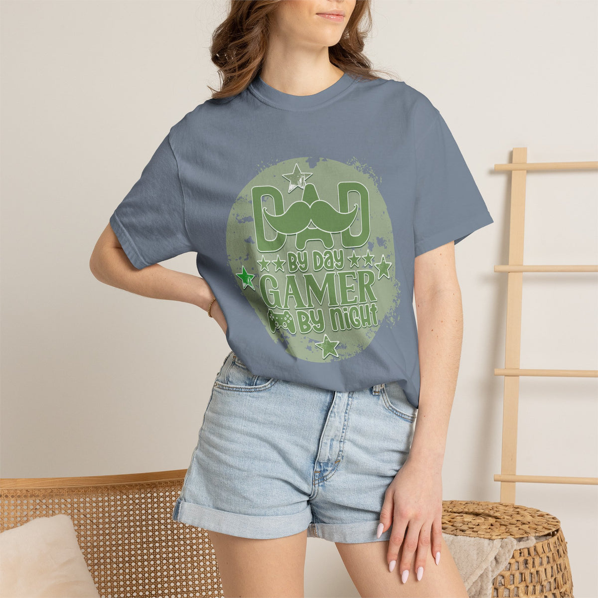 Dad By Day Gamer By Night Textured T-Shirt
