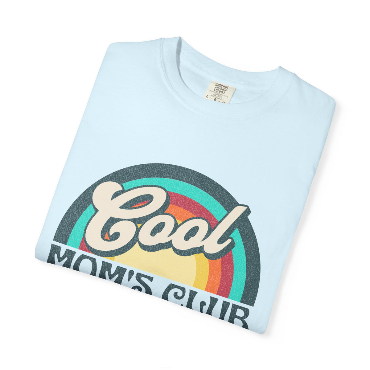 Cool Moms Club Textured T-shirt | Retro Cool Moms Club Rainbow