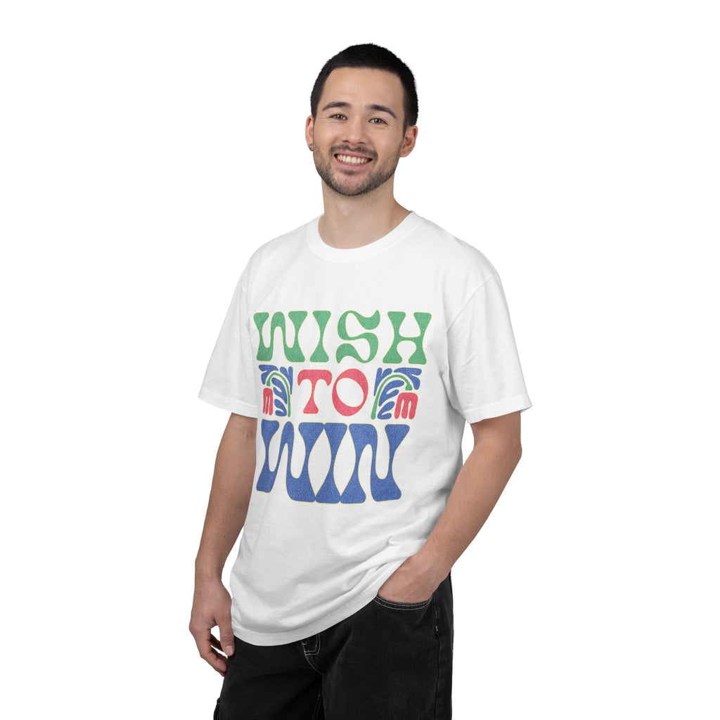 Wish to Win T-shirt |Textured Retro Psychedelic Lettering