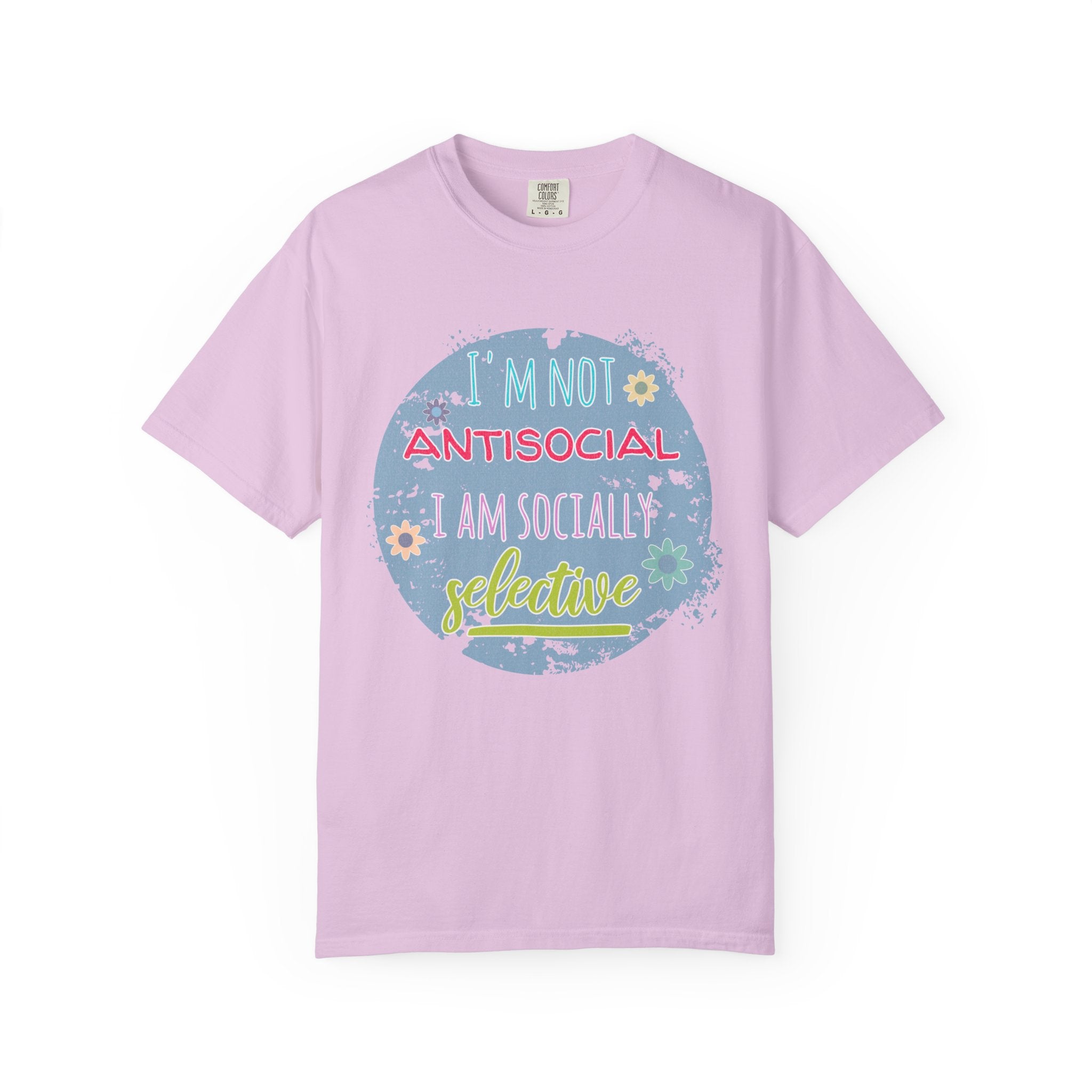 Textured T-Shirt — "I'm Not Antisocial, I Am Socially Selective" Graphic Tee