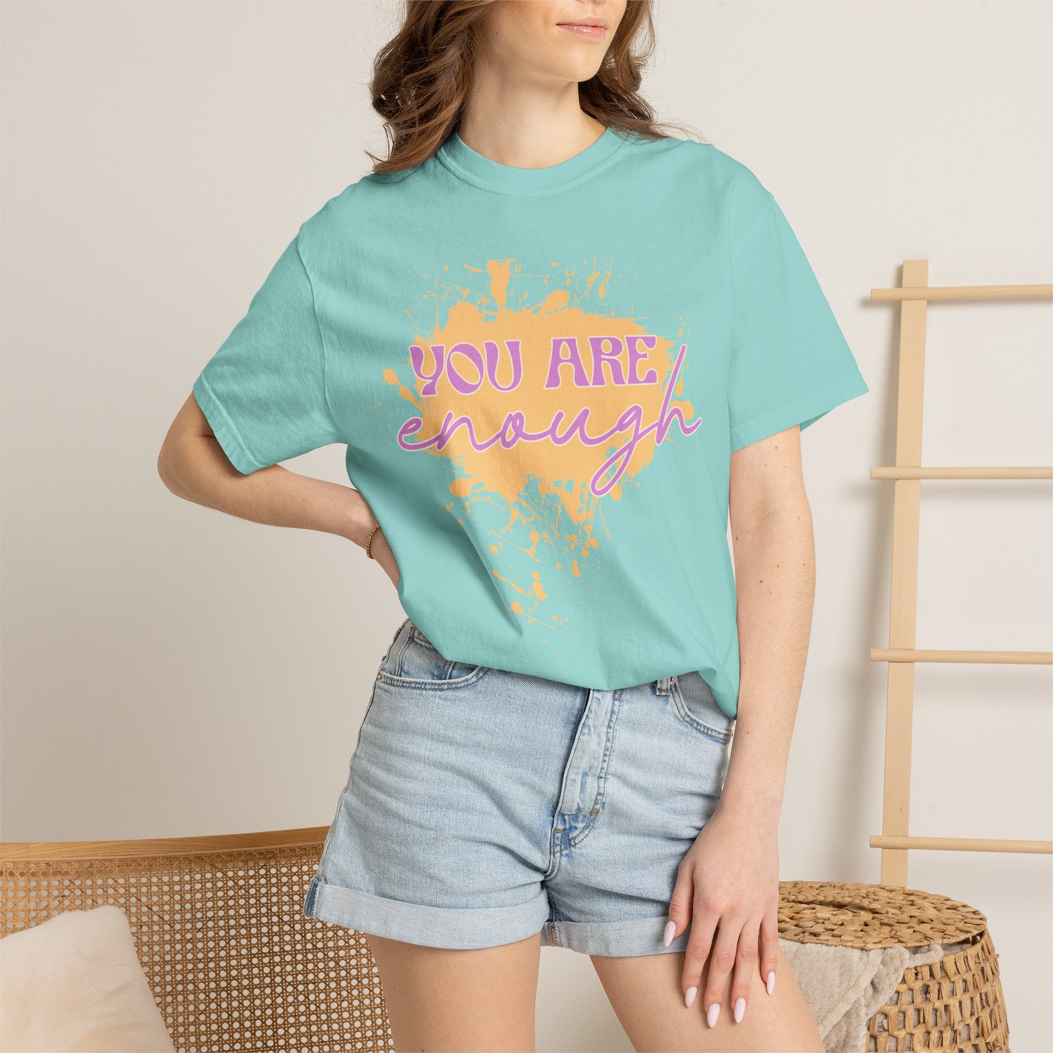 You Are Enough Textured T‑Shirt — Inspirational Positive Message Tee