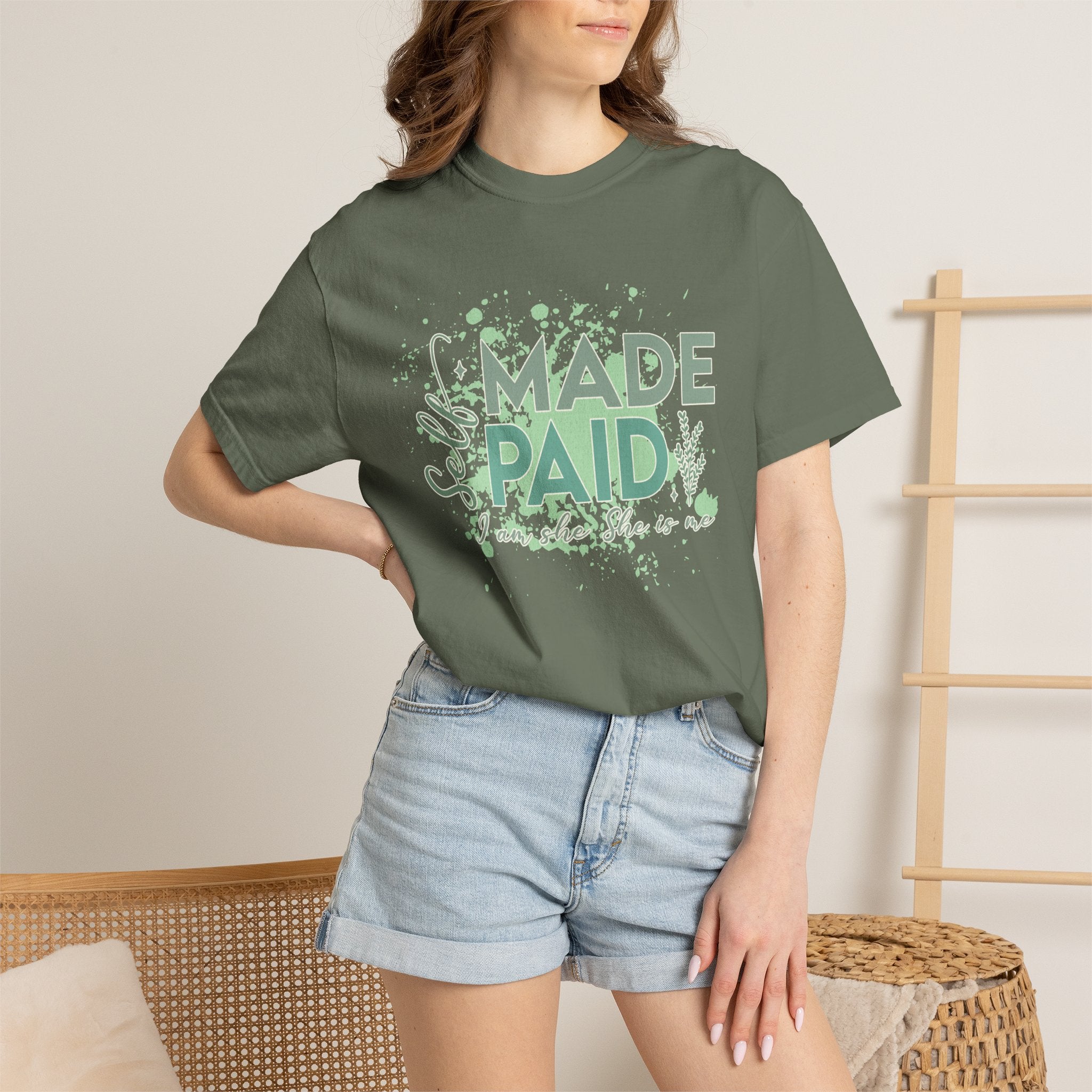 Made Paid Textured T-Shirt —  "I Am Made Paid" Graphic Tee