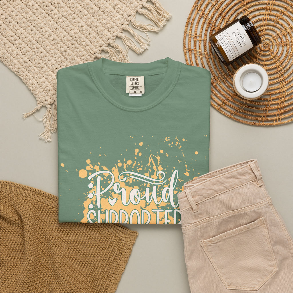 Textured Support My Messy Hair T-Shirt — Funny Mom/Parent Casual Tee