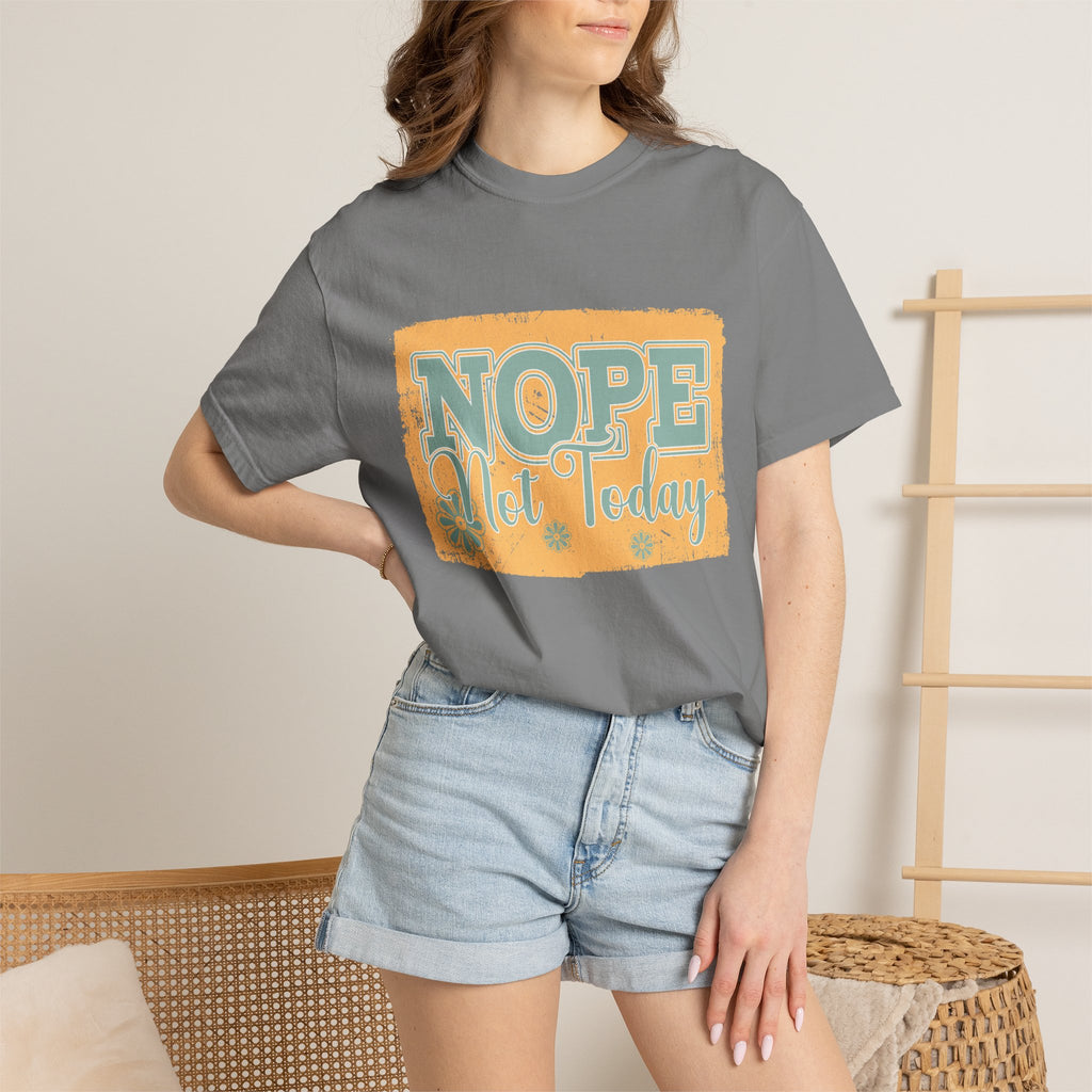 NOPE Not Today T-shirt | Textured Retro Beach Script Graphic
